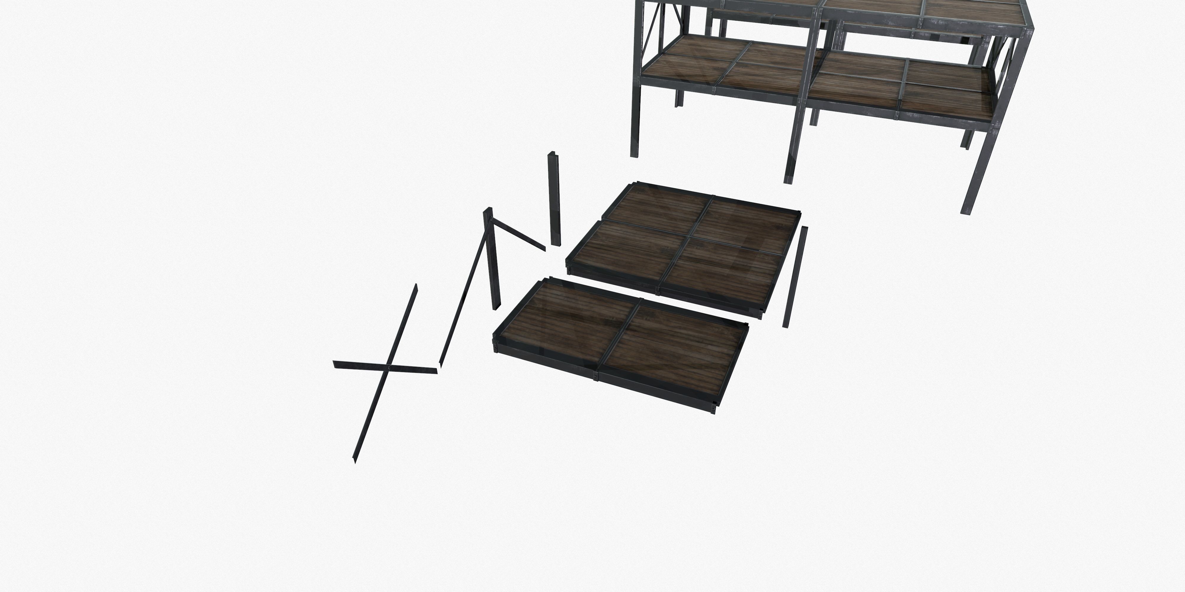 Retro Factory Shelves Game Ready PBR Textures Low-poly 3D model_14