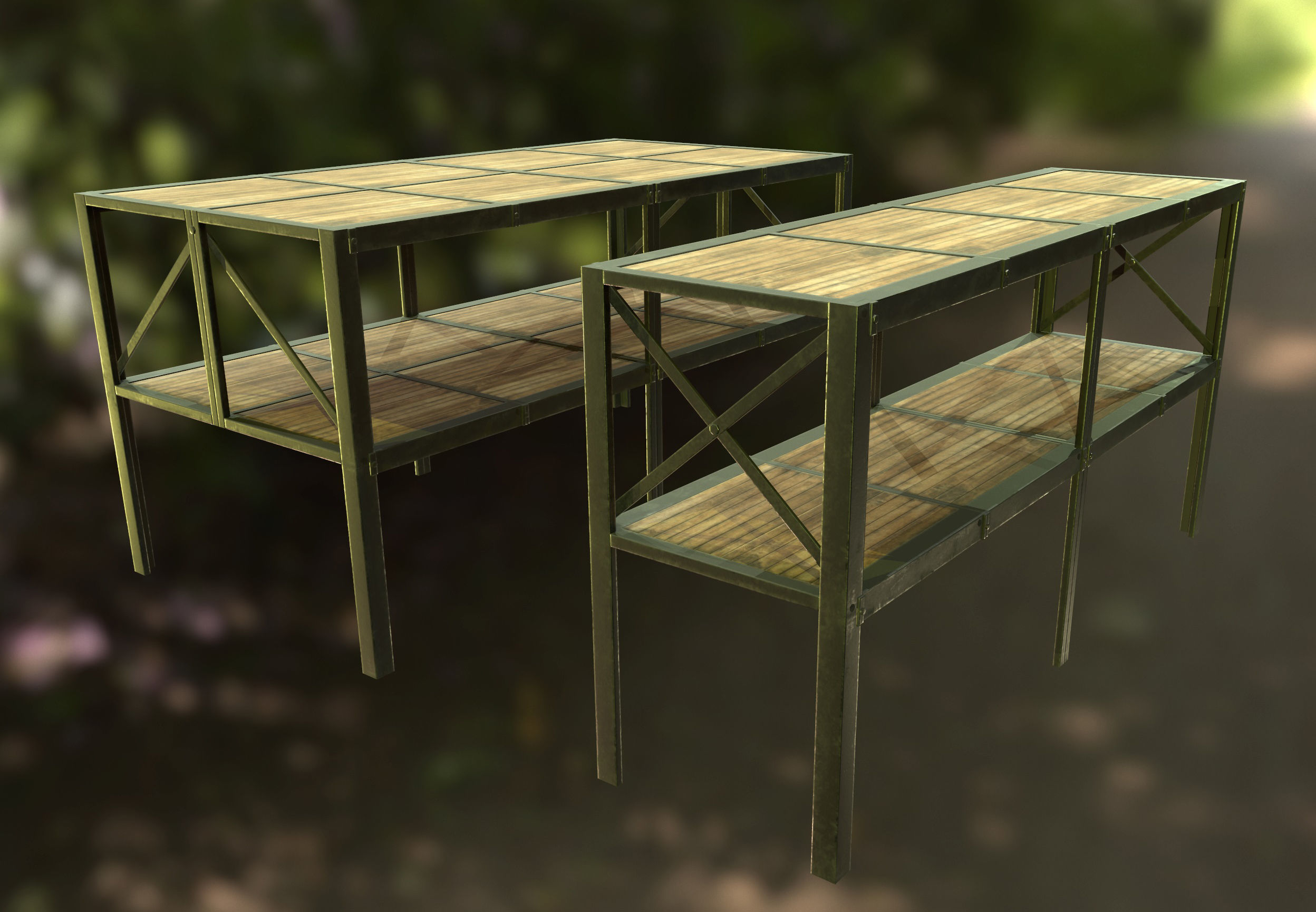 Retro Factory Shelves Game Ready PBR Textures Low-poly 3D model_9