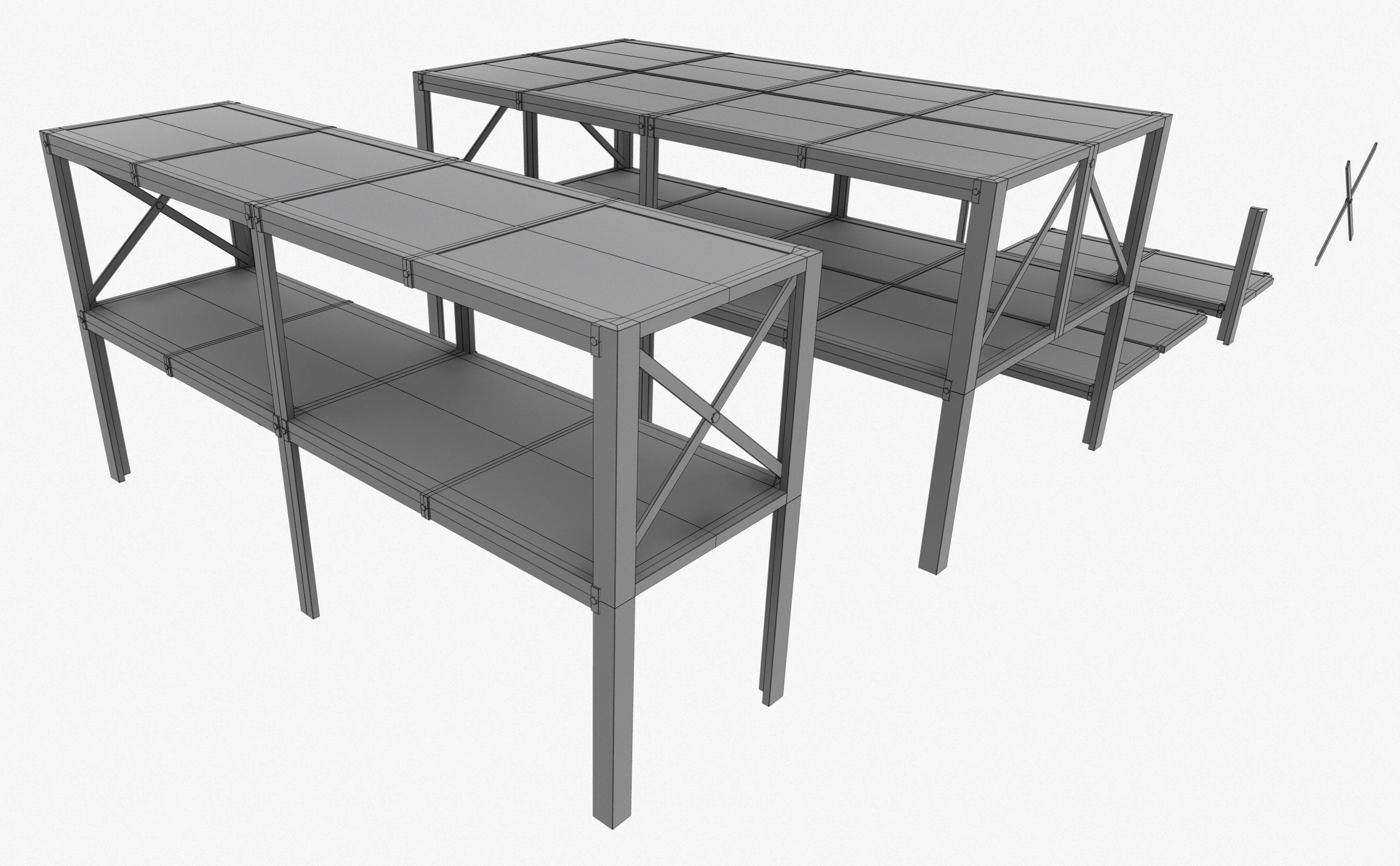 Retro Factory Shelves Game Ready PBR Textures Low-poly 3D model_16