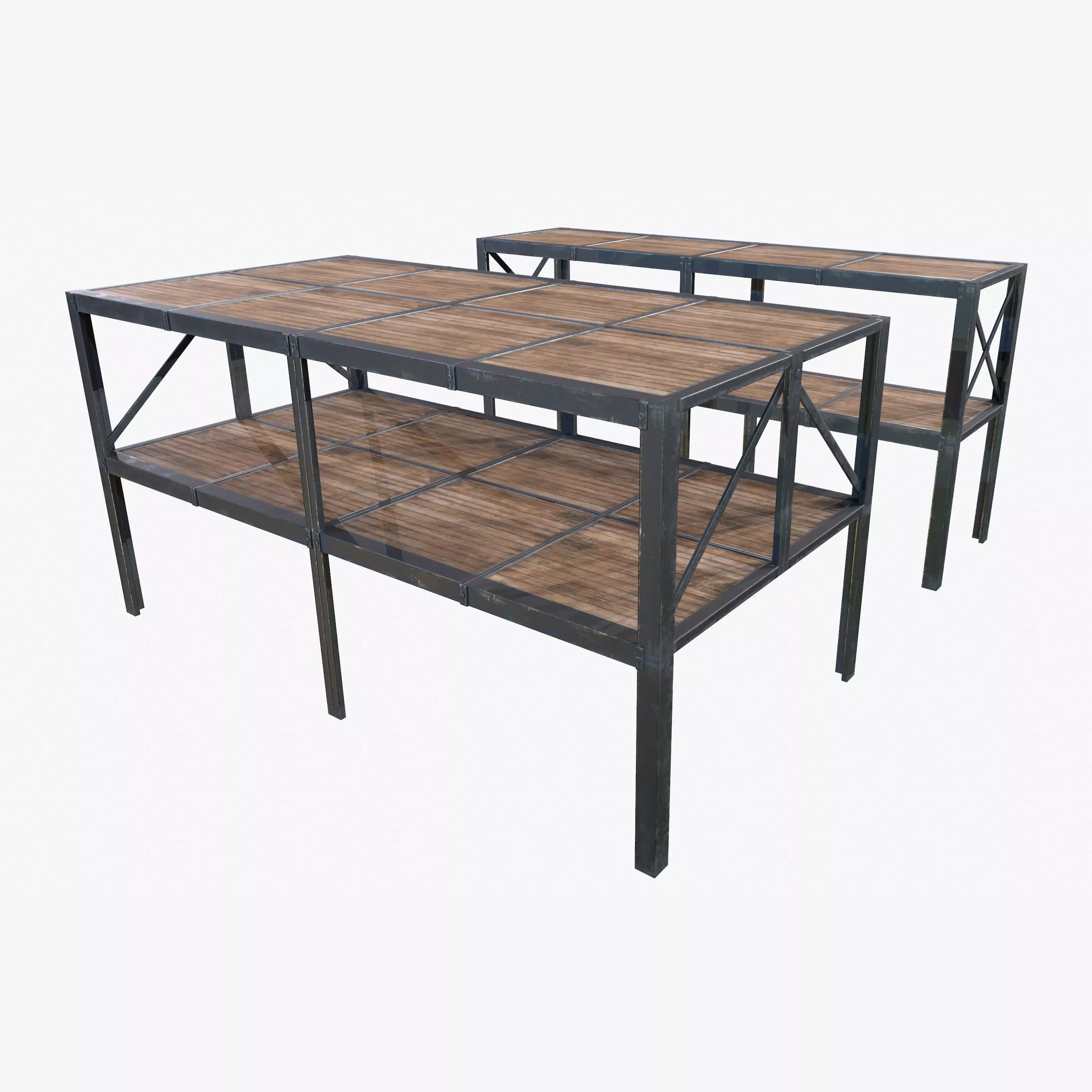 Retro Factory Shelves Game Ready PBR Textures Low-poly 3D model_0