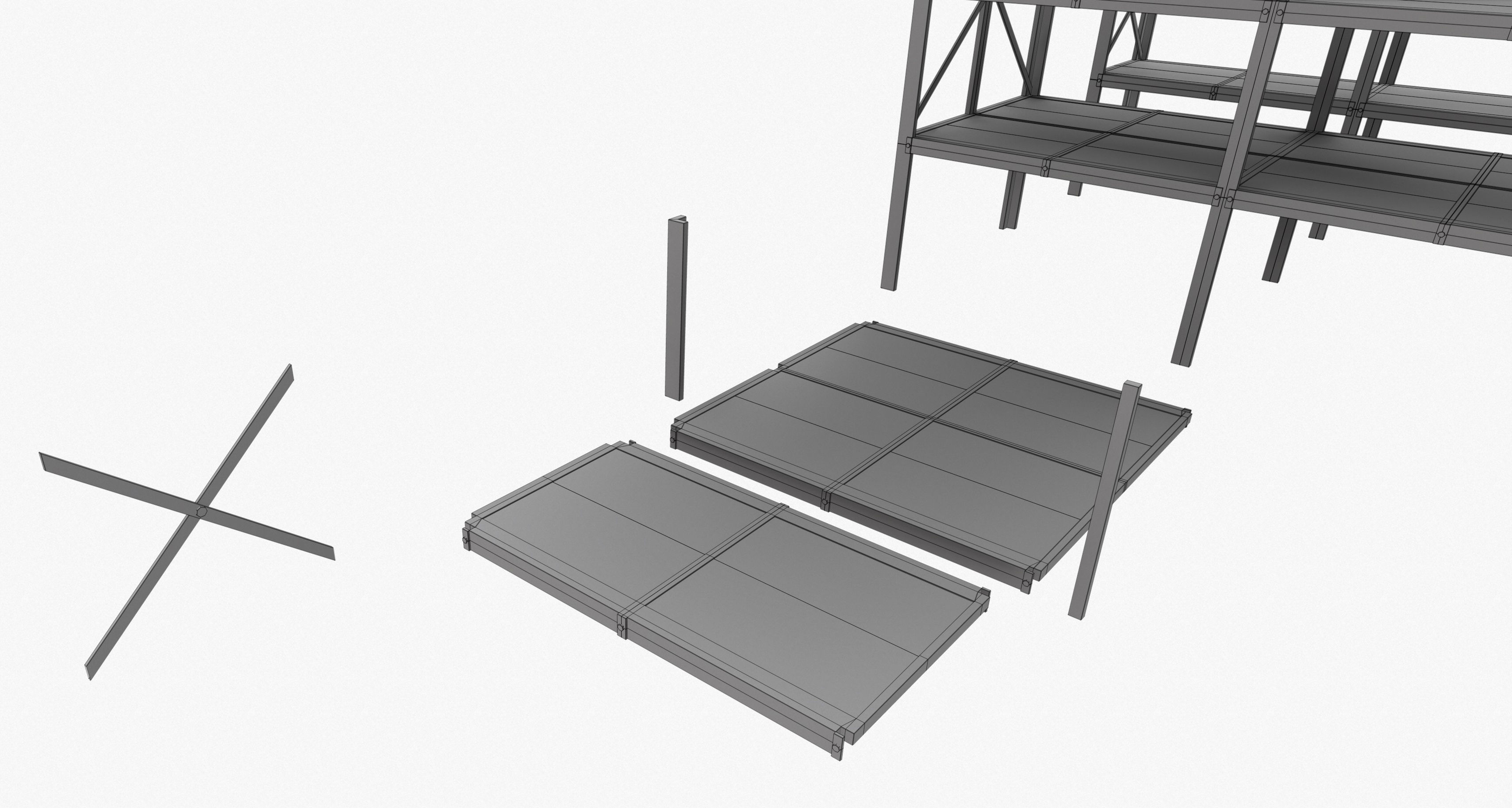 Retro Factory Shelves Game Ready PBR Textures Low-poly 3D model_19