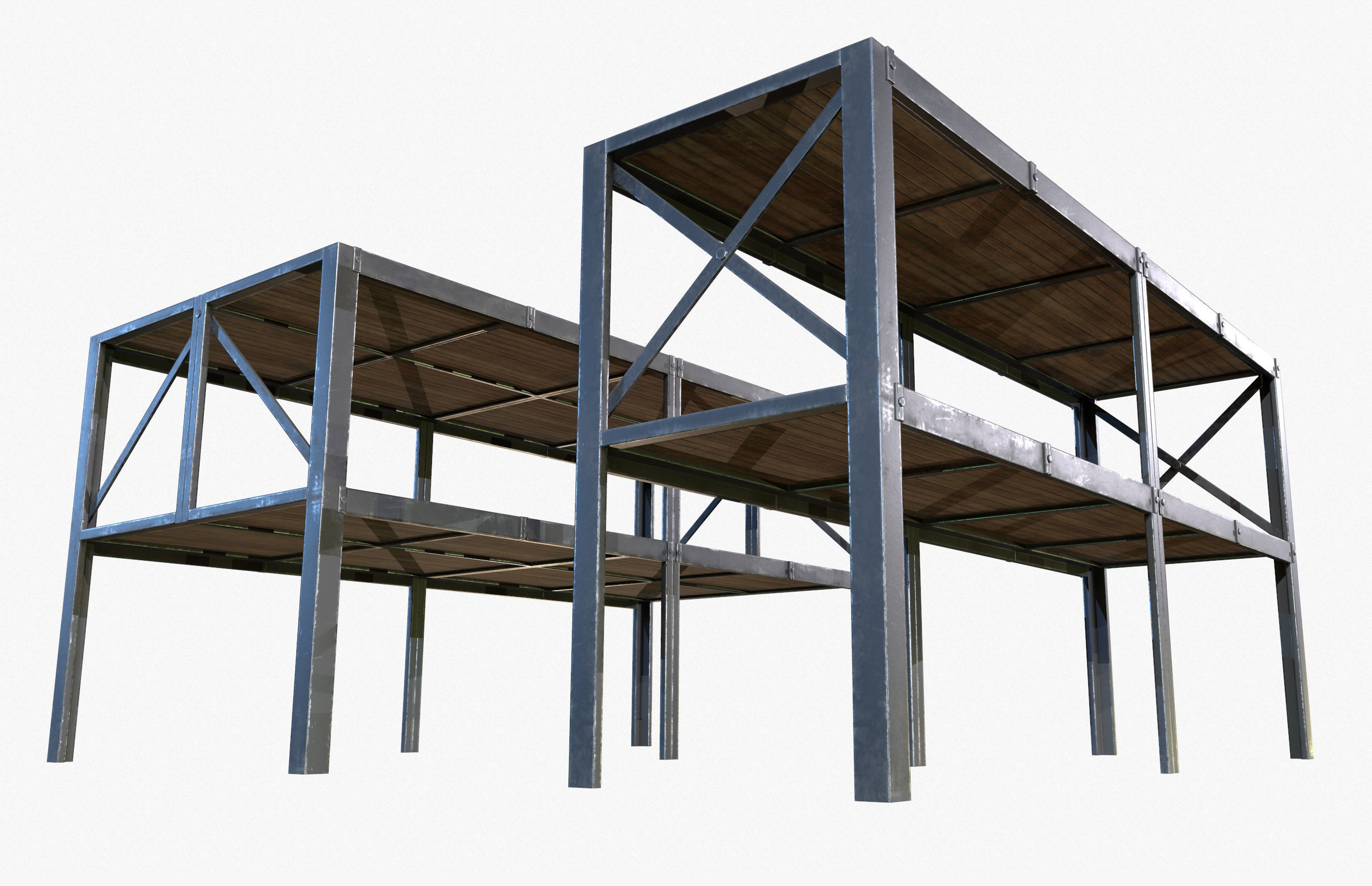 Retro Factory Shelves Game Ready PBR Textures Low-poly 3D model_5