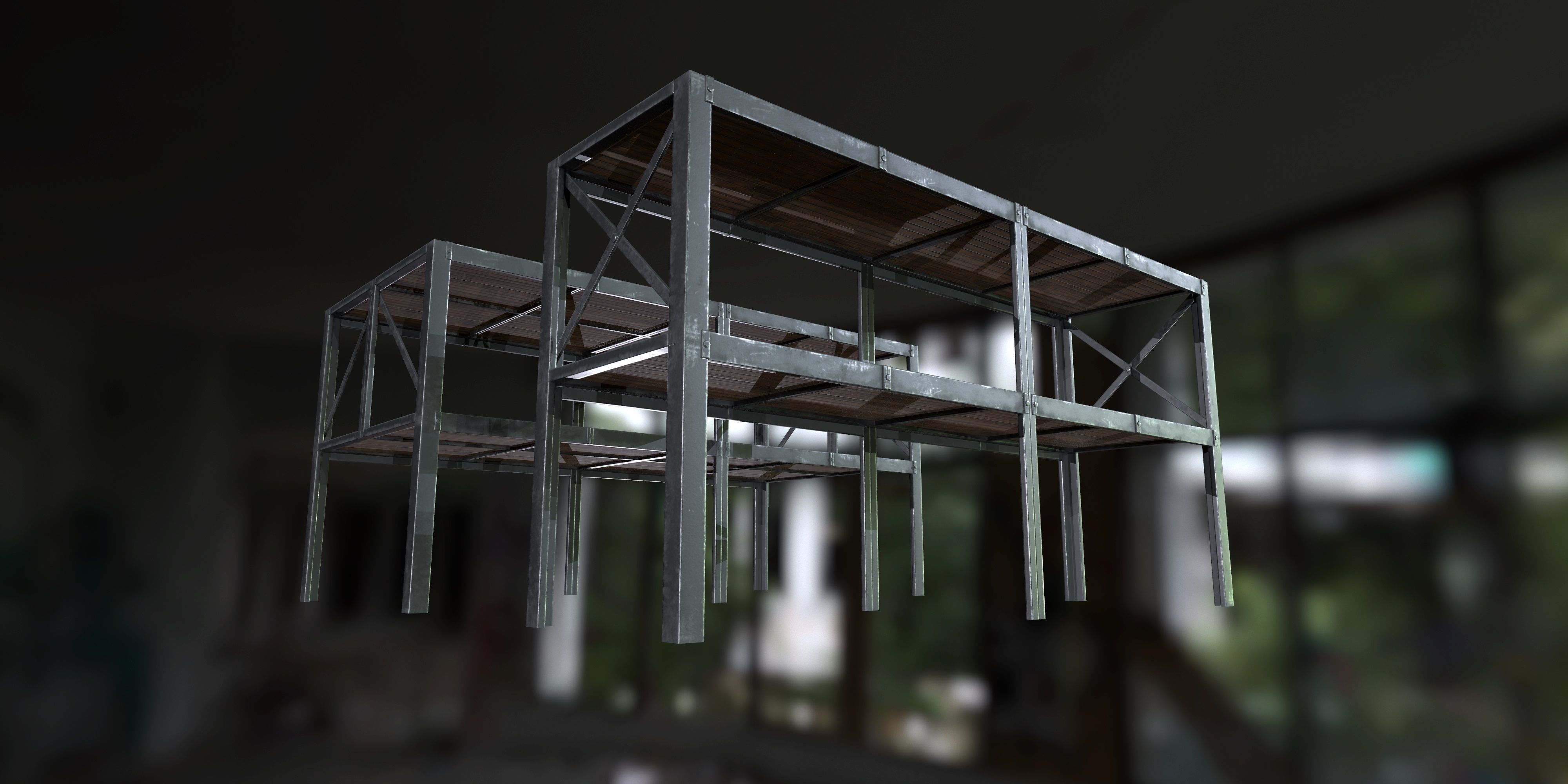 Retro Factory Shelves Game Ready PBR Textures Low-poly 3D model_12
