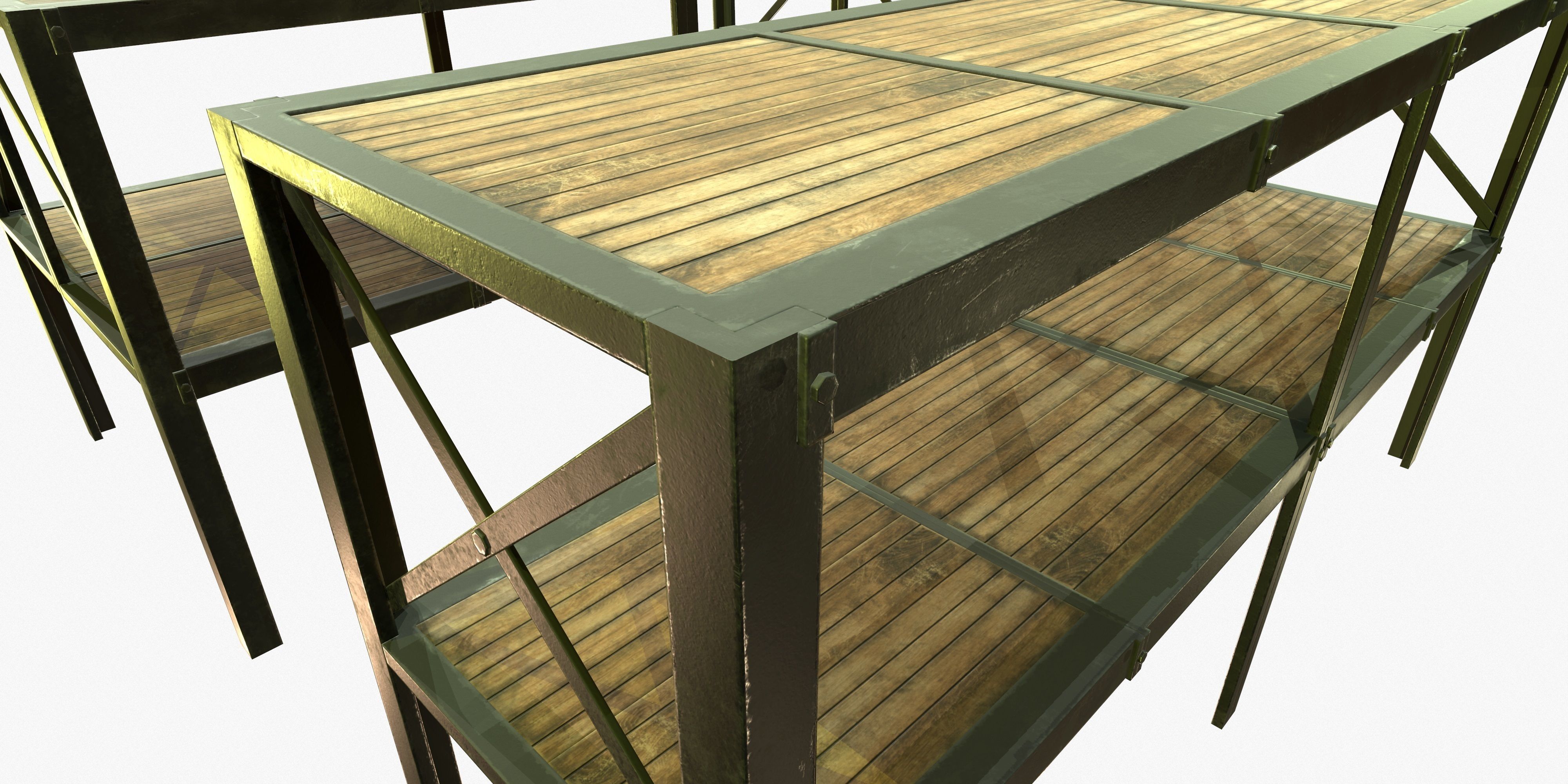 Retro Factory Shelves Game Ready PBR Textures Low-poly 3D model_8