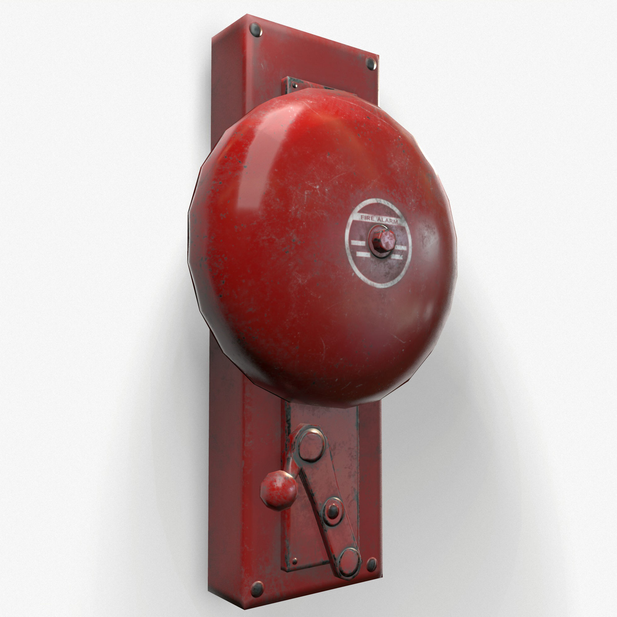 Fire Alarm Retro Game Ready PBR Textures Low-poly 3D model_1