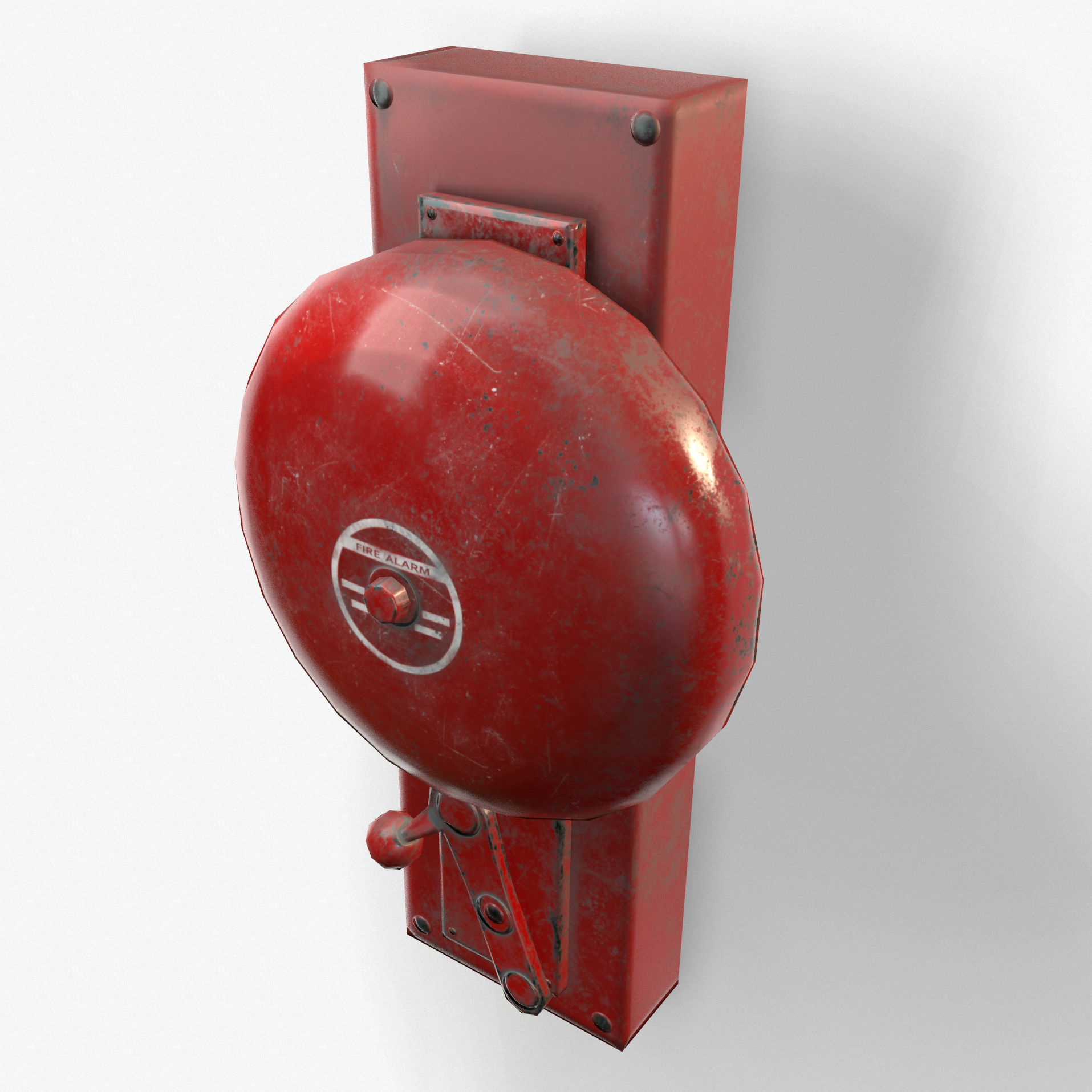 Fire Alarm Retro Game Ready PBR Textures Low-poly 3D model_3