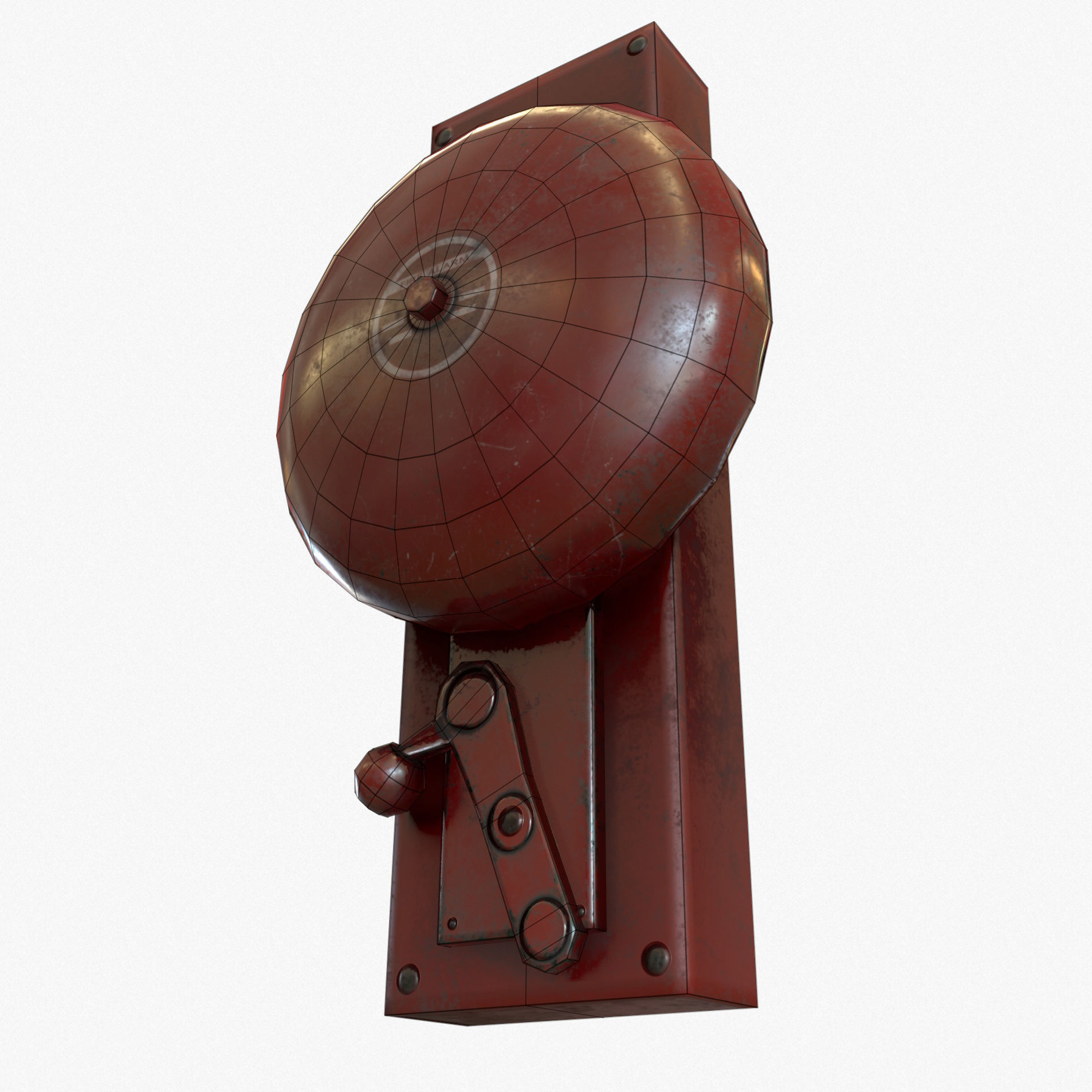 Fire Alarm Retro Game Ready PBR Textures Low-poly 3D model_8