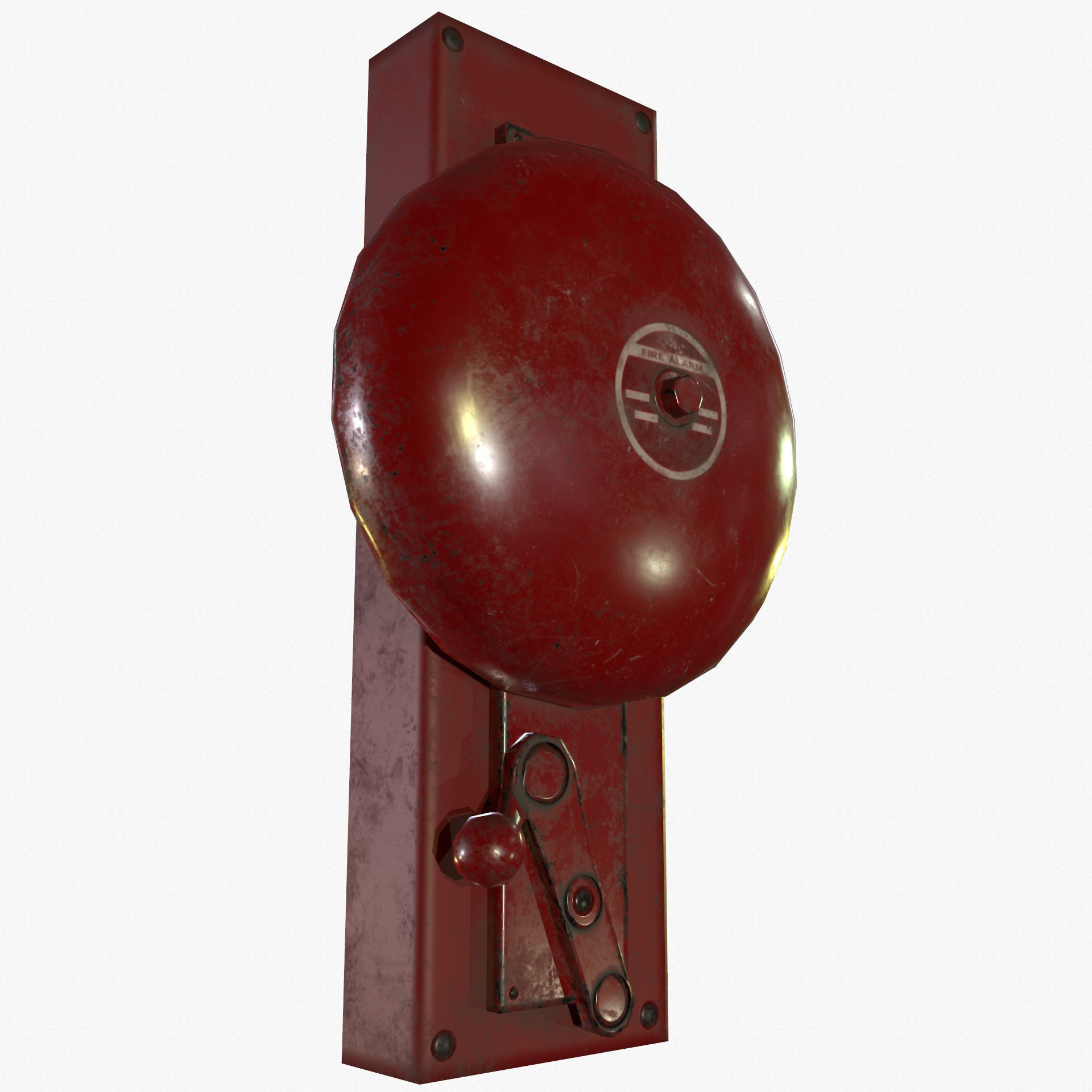 Fire Alarm Retro Game Ready PBR Textures Low-poly 3D model_12