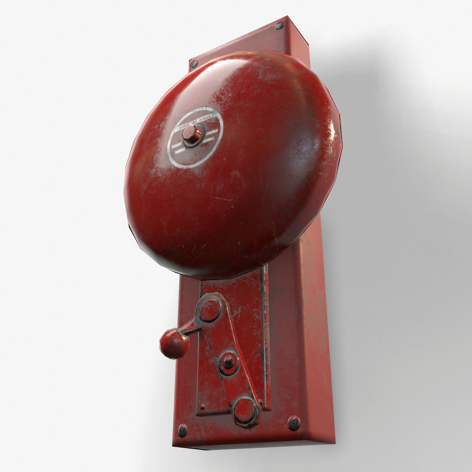 Fire Alarm Retro Game Ready PBR Textures Low-poly 3D model_2