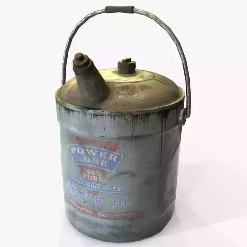 3D Oilcan Retro Vintage PBR Textures Game Ready Low-poly 3D model