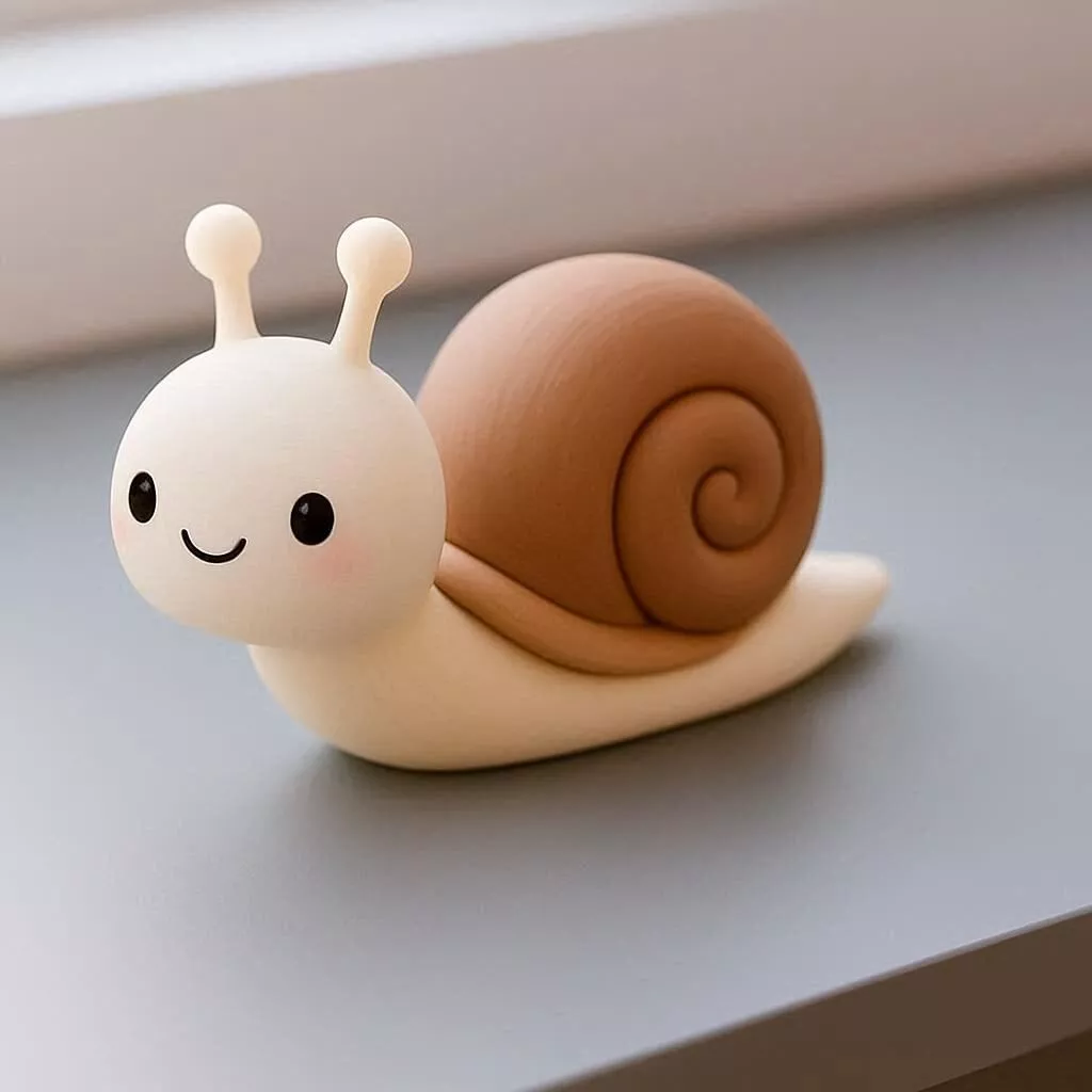 Cute Cartoon Snail Figurine kawaii Adorable Animal Decor 3D print model