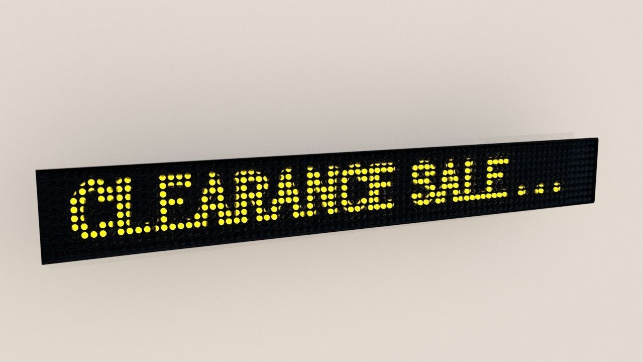 LED Text Display Sign 3D model_0