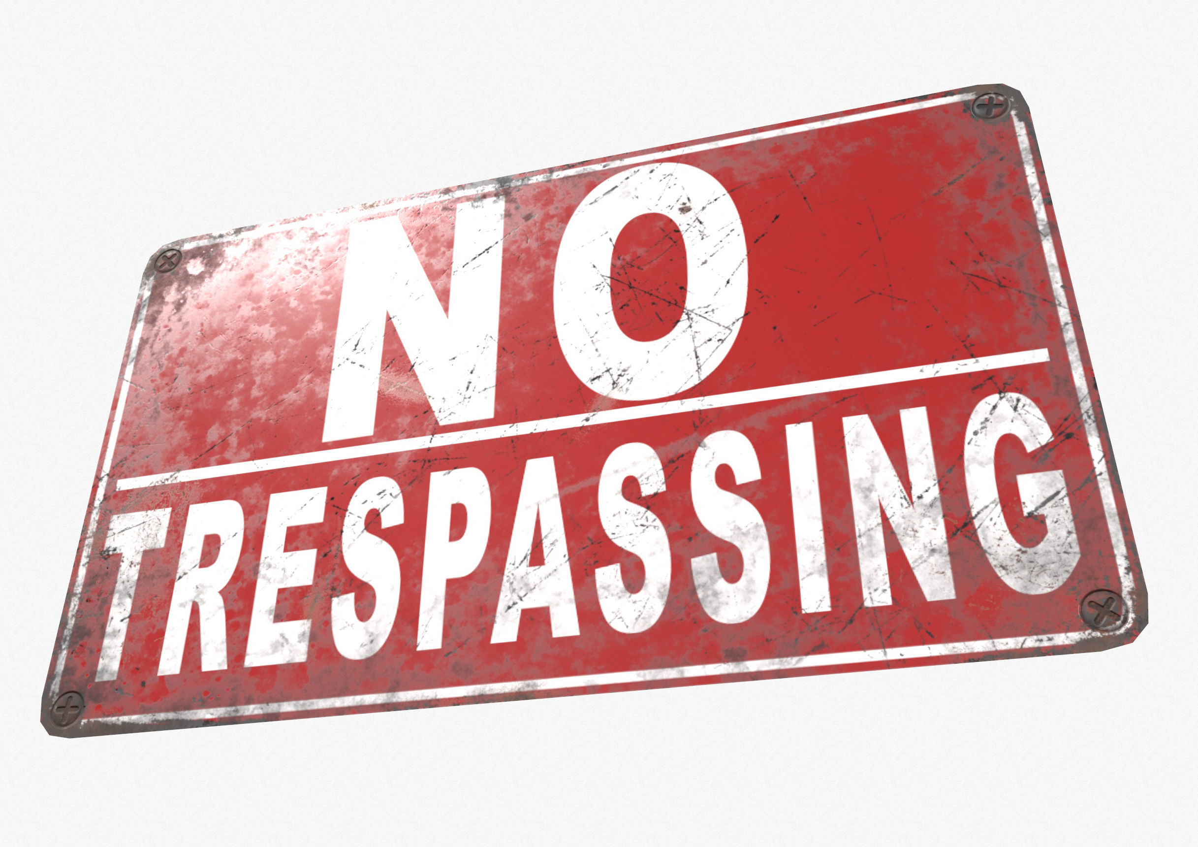 3D Sign No Trespassing Low Poly PBR Textures Low-poly 3D model_2