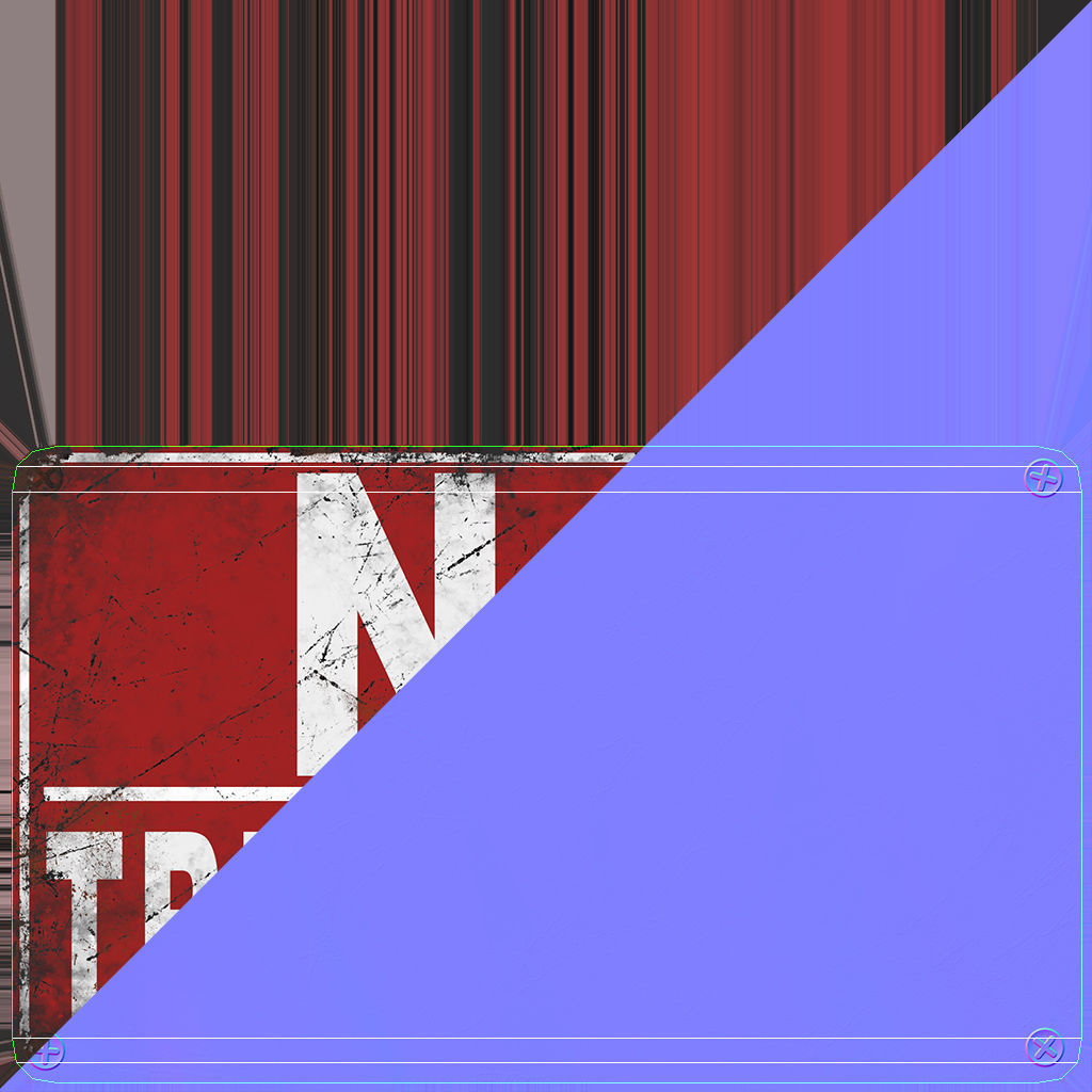 3D Sign No Trespassing Low Poly PBR Textures Low-poly 3D model_8