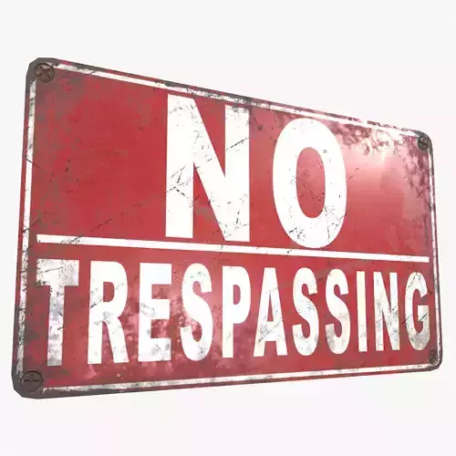 3D Sign No Trespassing Low Poly PBR Textures Low-poly 3D model