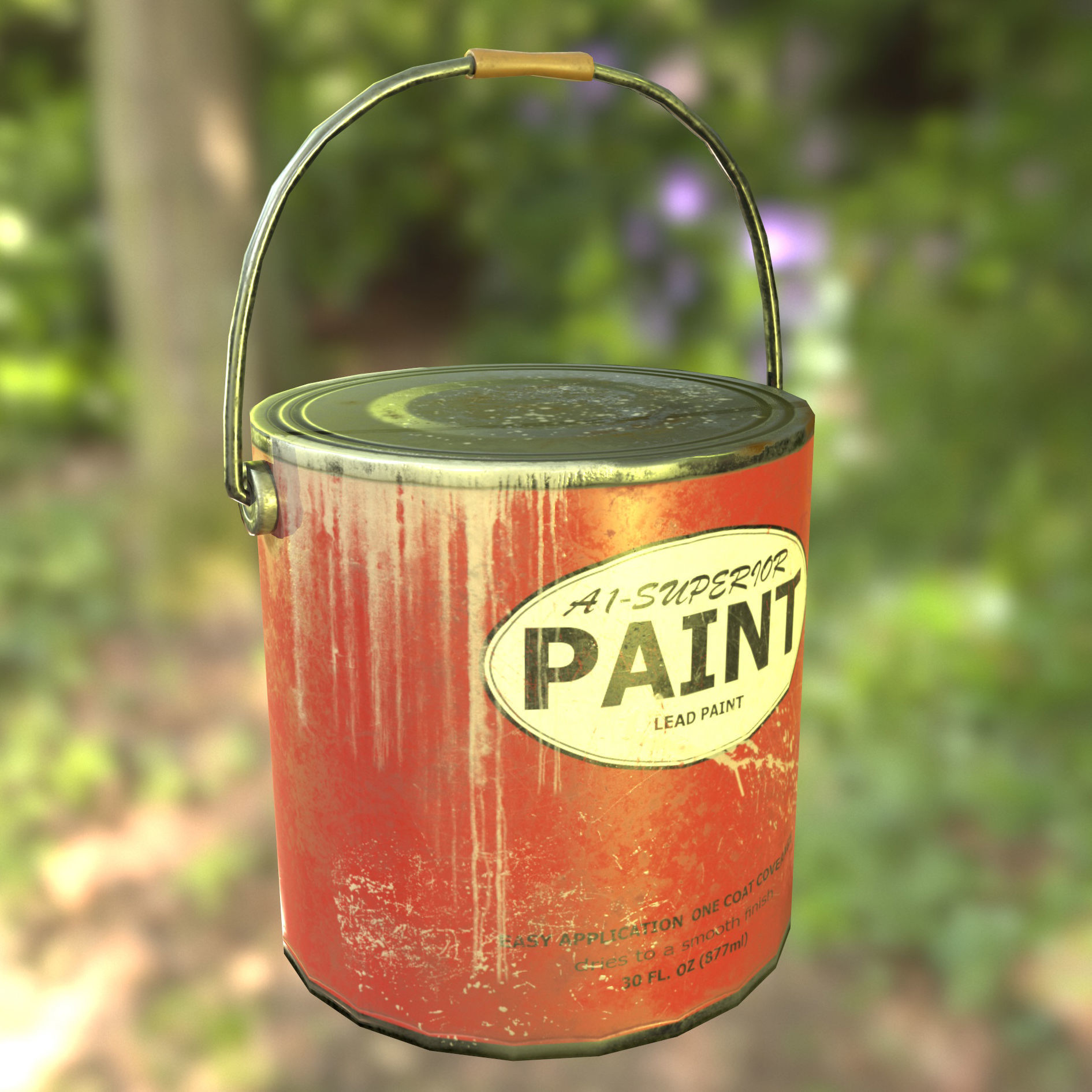 Paint Can Vintage Game Ready PBR Textures 3D Low-poly 3D model_10