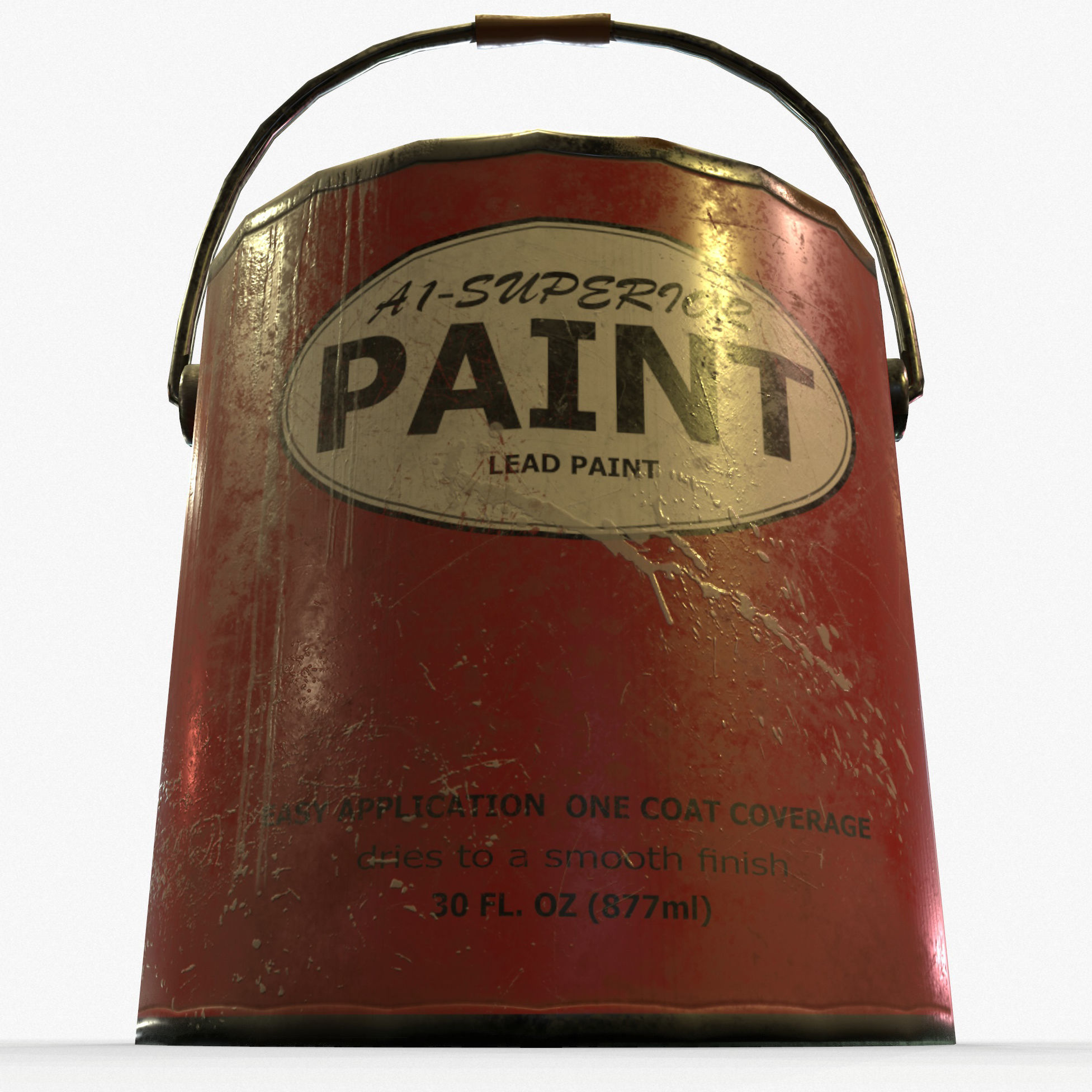 Paint Can Vintage Game Ready PBR Textures 3D Low-poly 3D model_4