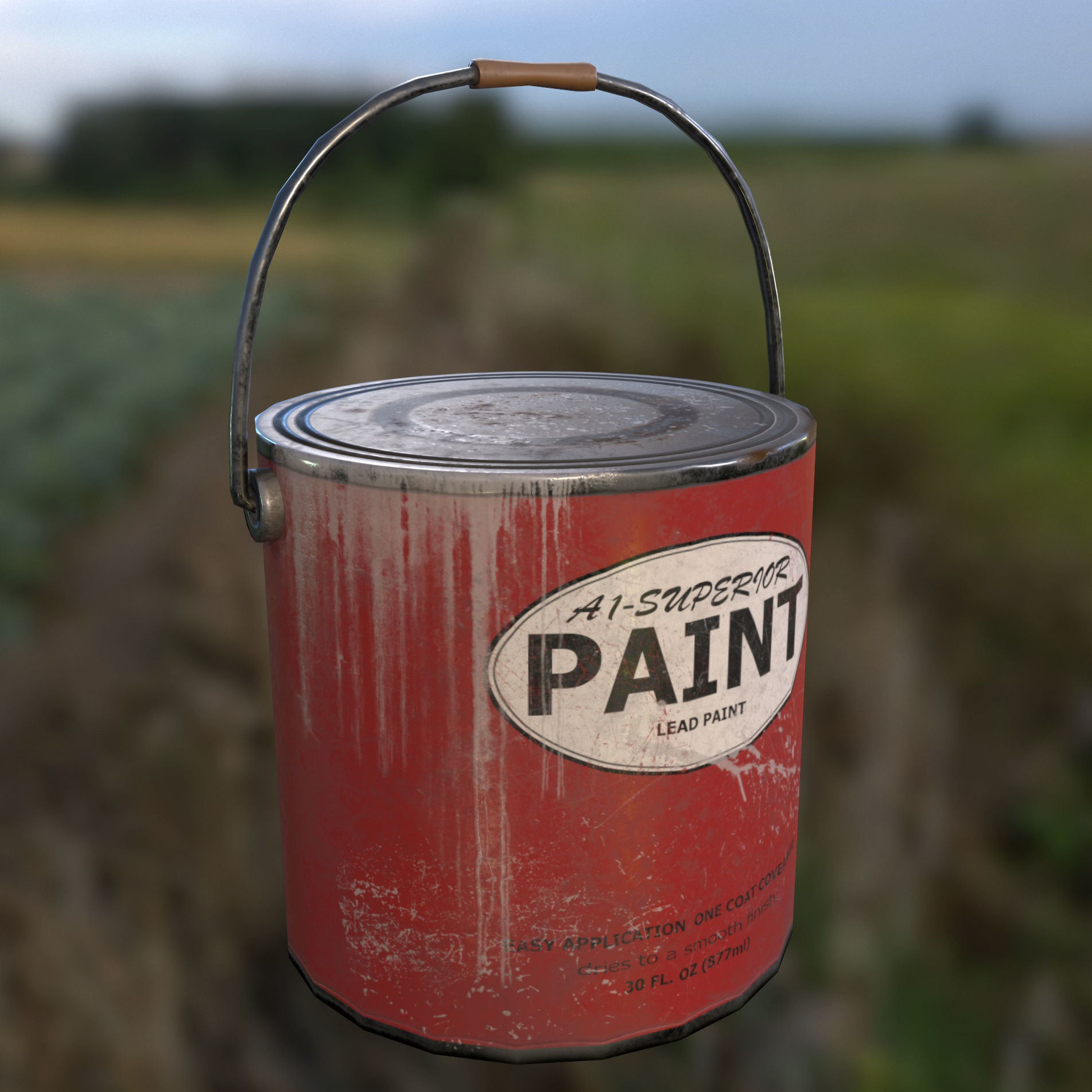 Paint Can Vintage Game Ready PBR Textures 3D Low-poly 3D model_11