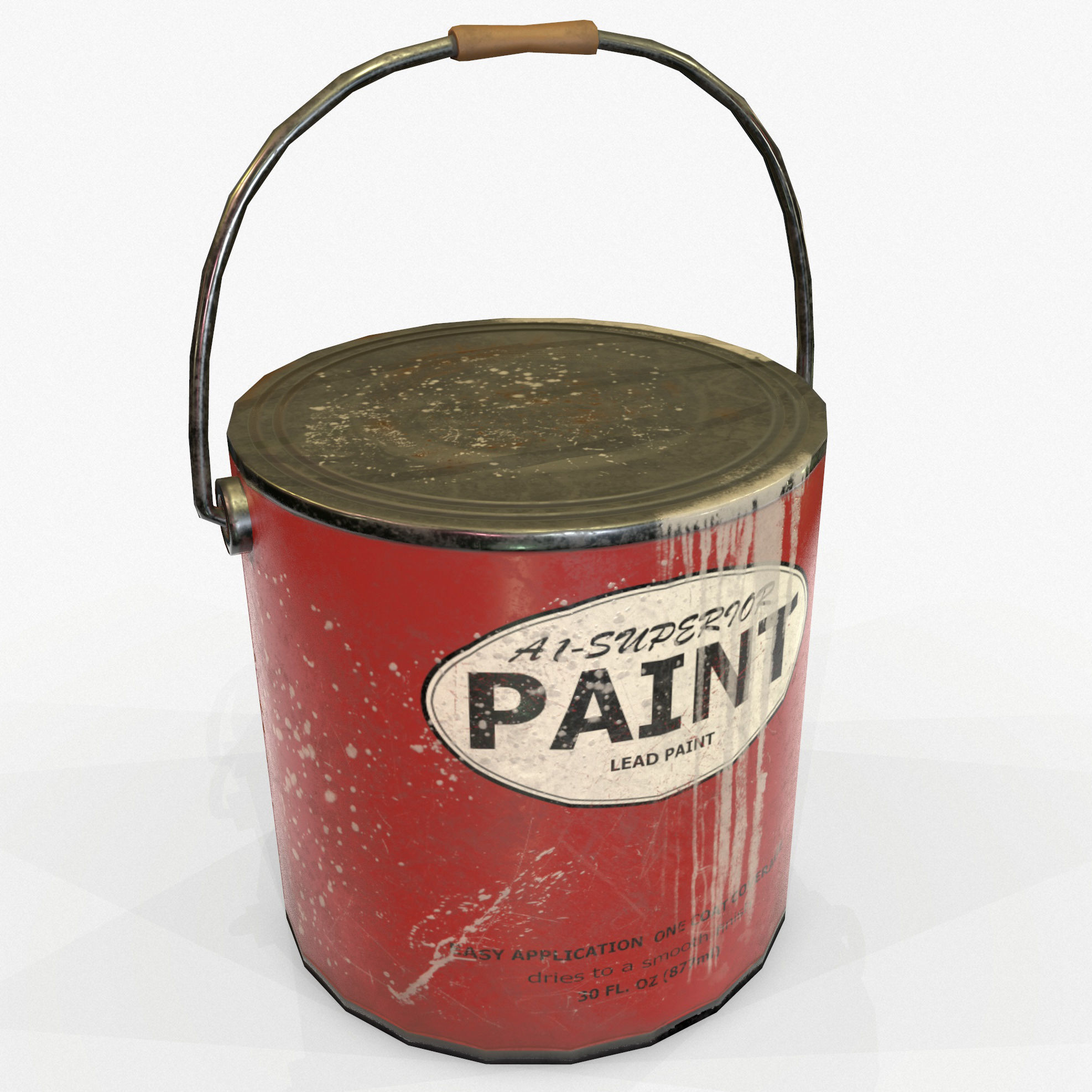 Paint Can Vintage Game Ready PBR Textures 3D Low-poly 3D model_1