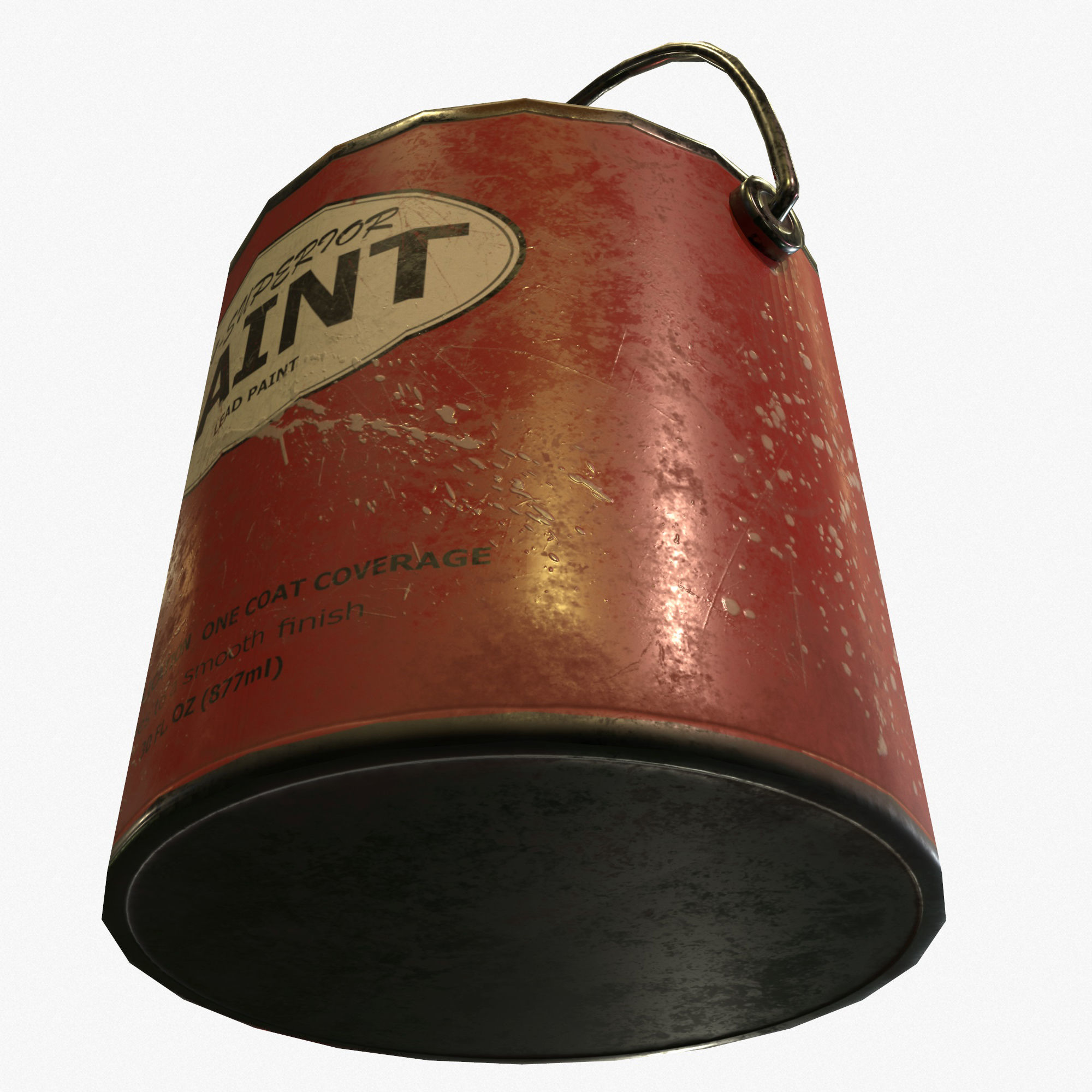 Paint Can Vintage Game Ready PBR Textures 3D Low-poly 3D model_3