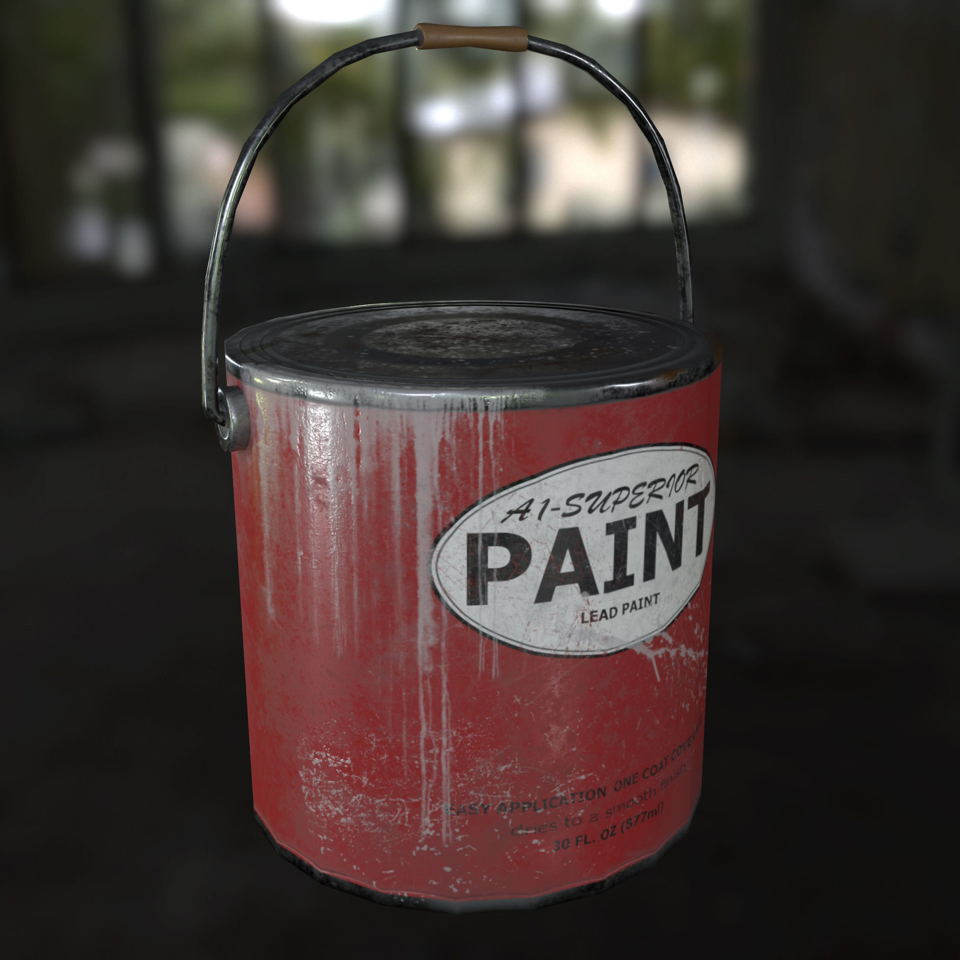 Paint Can Vintage Game Ready PBR Textures 3D Low-poly 3D model_12