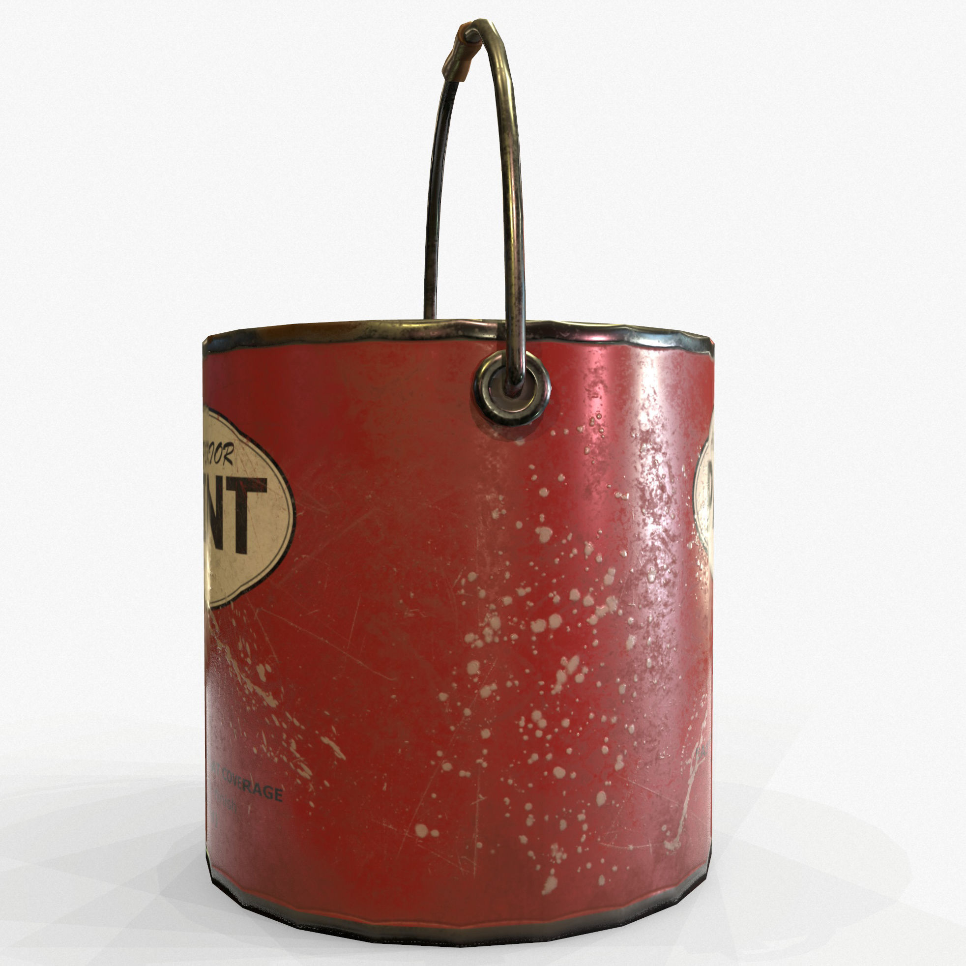 Paint Can Vintage Game Ready PBR Textures 3D Low-poly 3D model_2