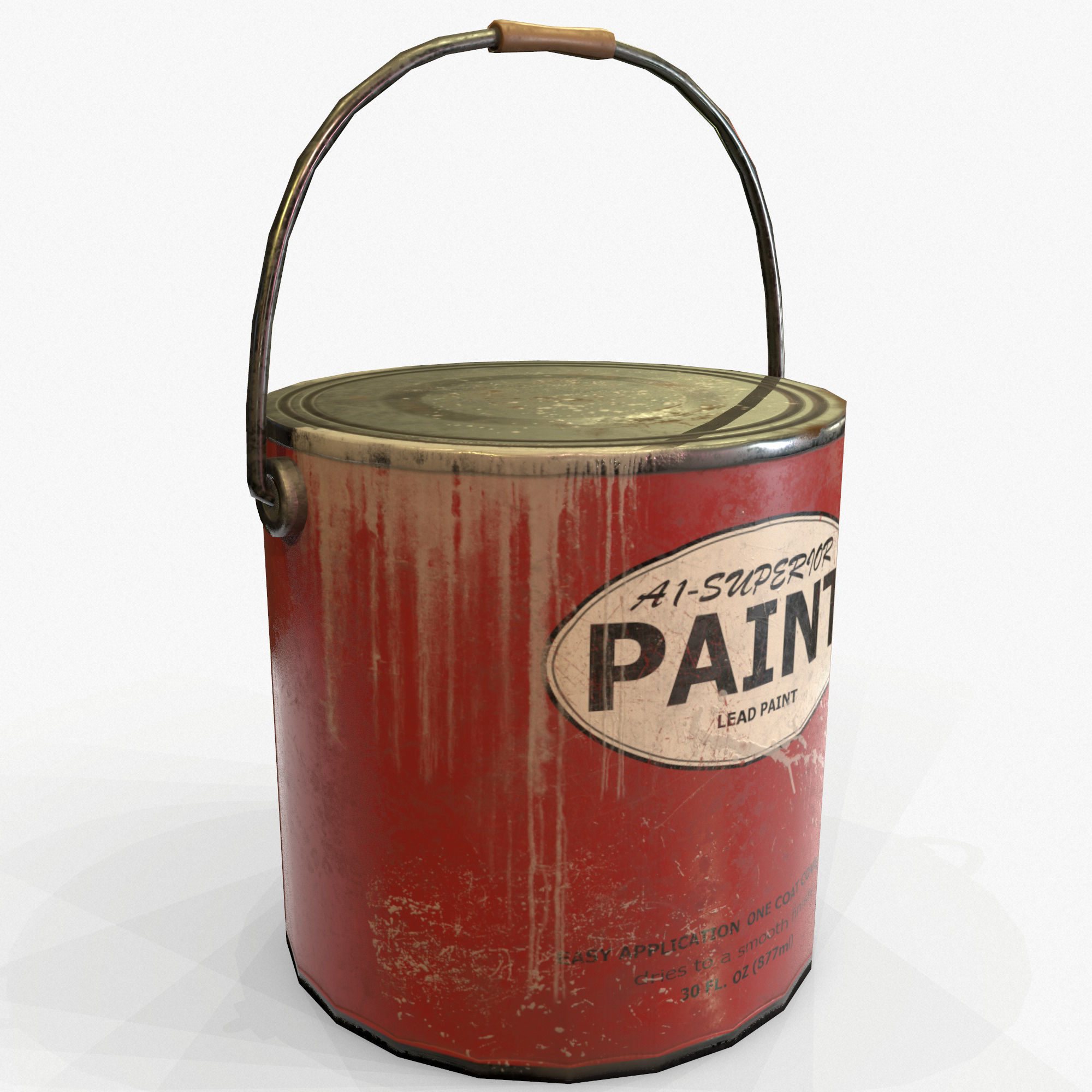 Paint Can Vintage Game Ready PBR Textures 3D Low-poly 3D model_6