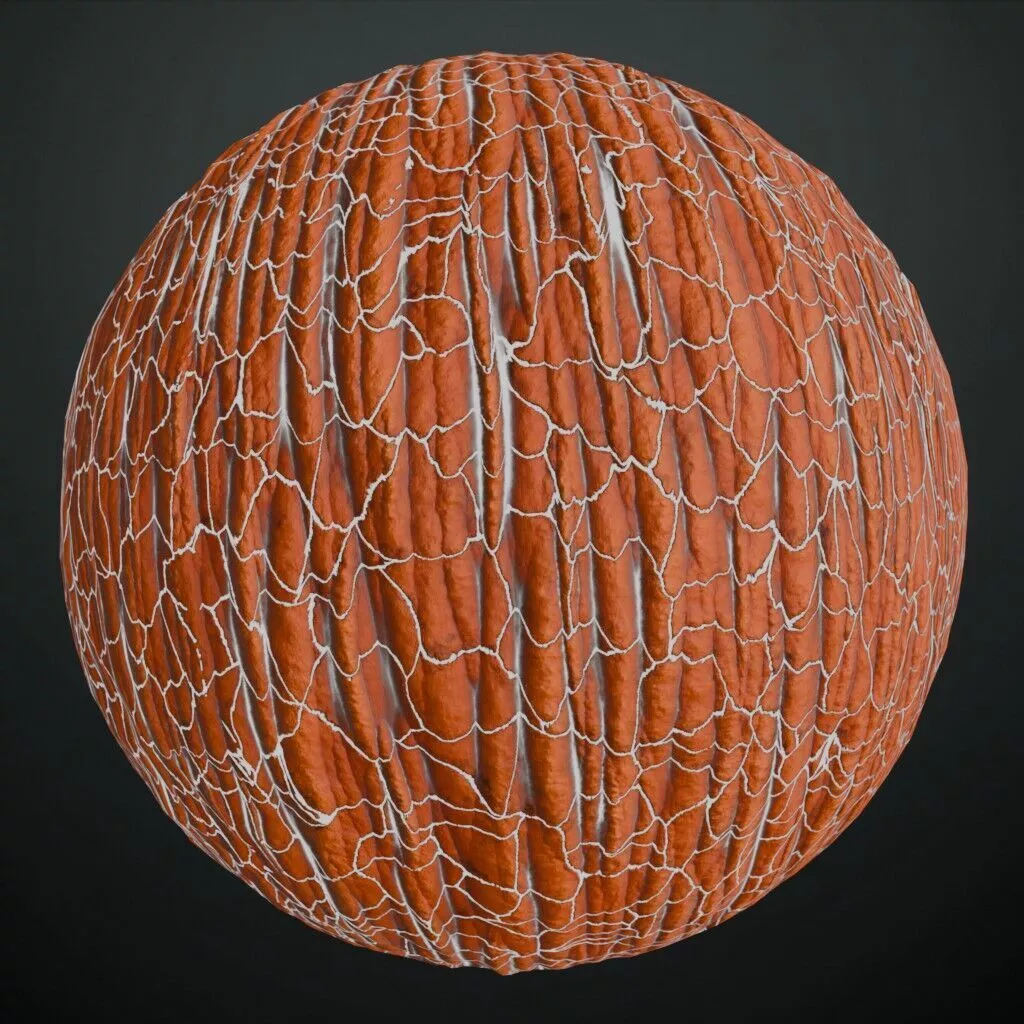 Fiery Orange Magma Flow Volcanic Rock Material PBR Seamless Texture