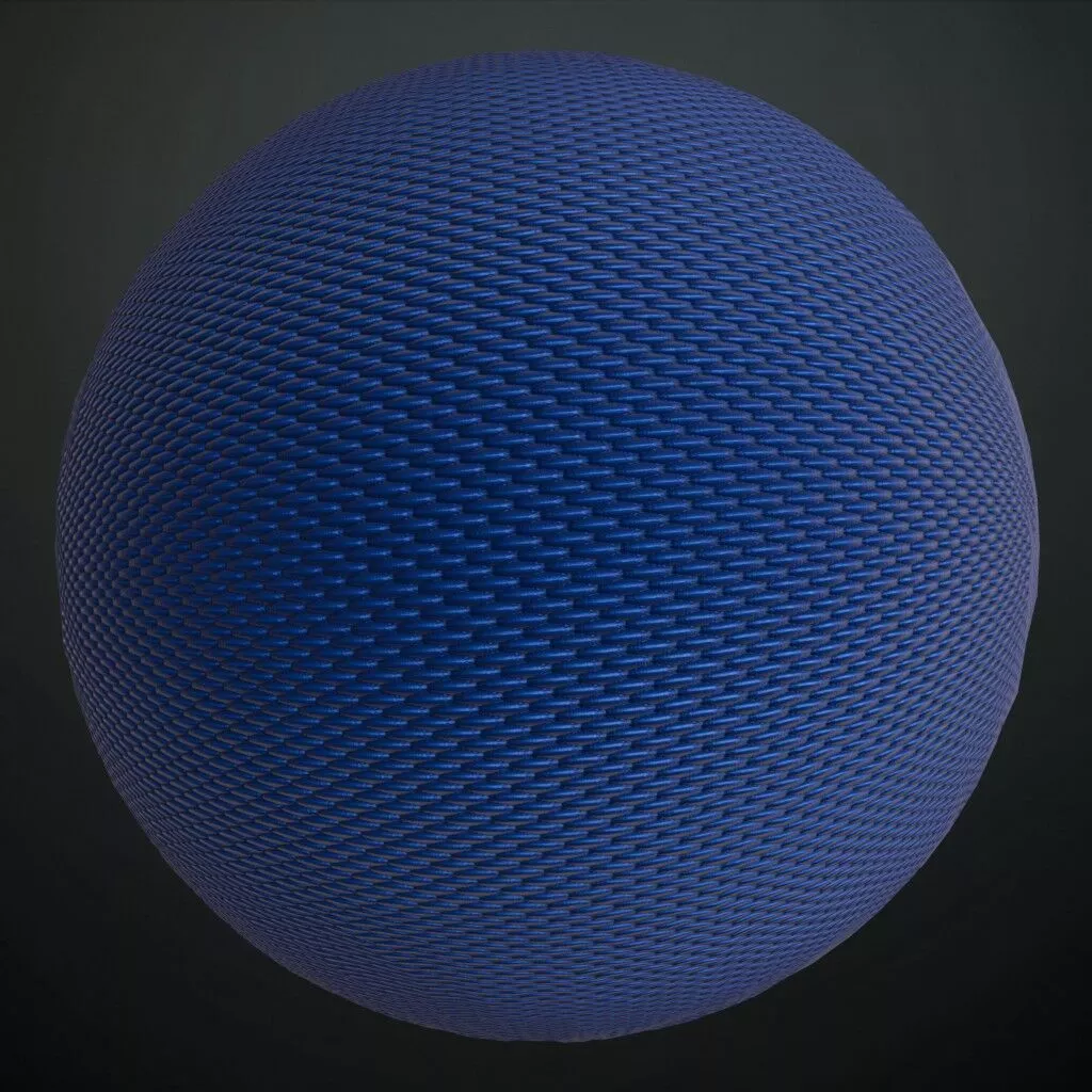 Blue Woven Nylon Ribbon Webbing Fabric Material PBR Seamless Texture