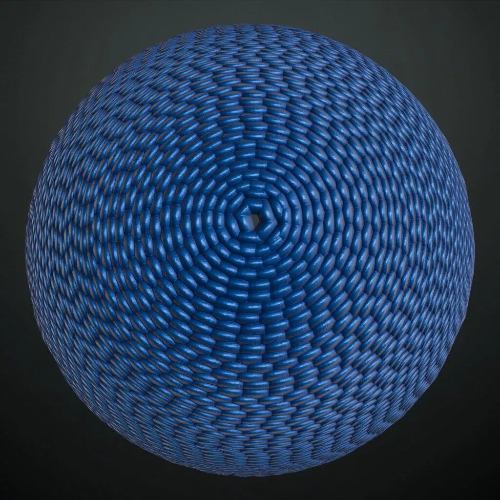 Blue Woven Nylon Ribbon Webbing Material PBR Seamless Texture