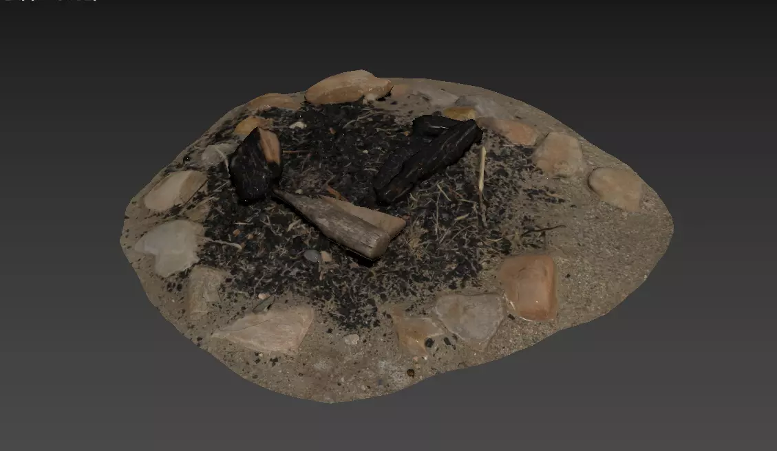 3D ModelCampfire Remains Ashes and Burnt WoodPBR GameReady 3D model
