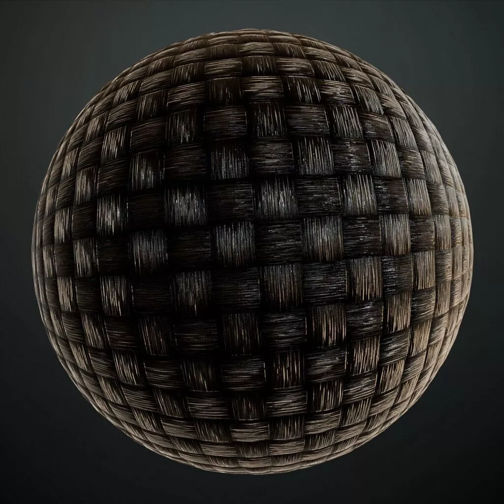 Black Basket Weave Nylon Fabric Tactical Material PBR Seamless Texture