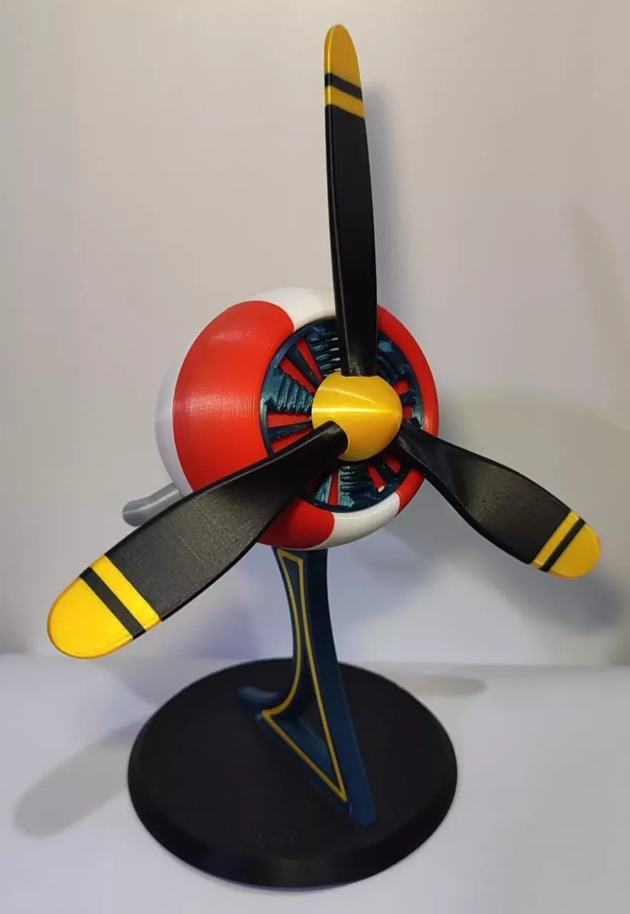 Mini radial aircraft engine 3D print model