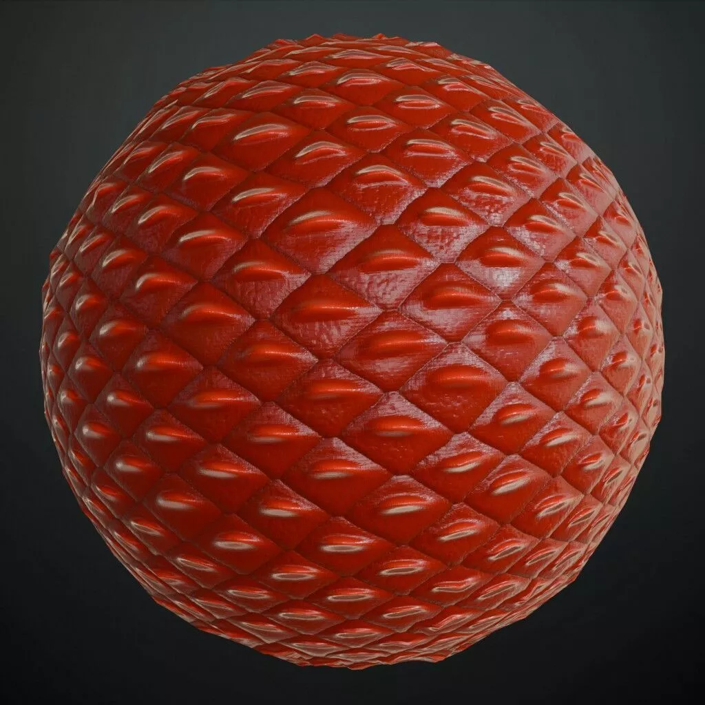Red Reptile Lizard Scales Dragon Hide Material PBR Seamless Texture