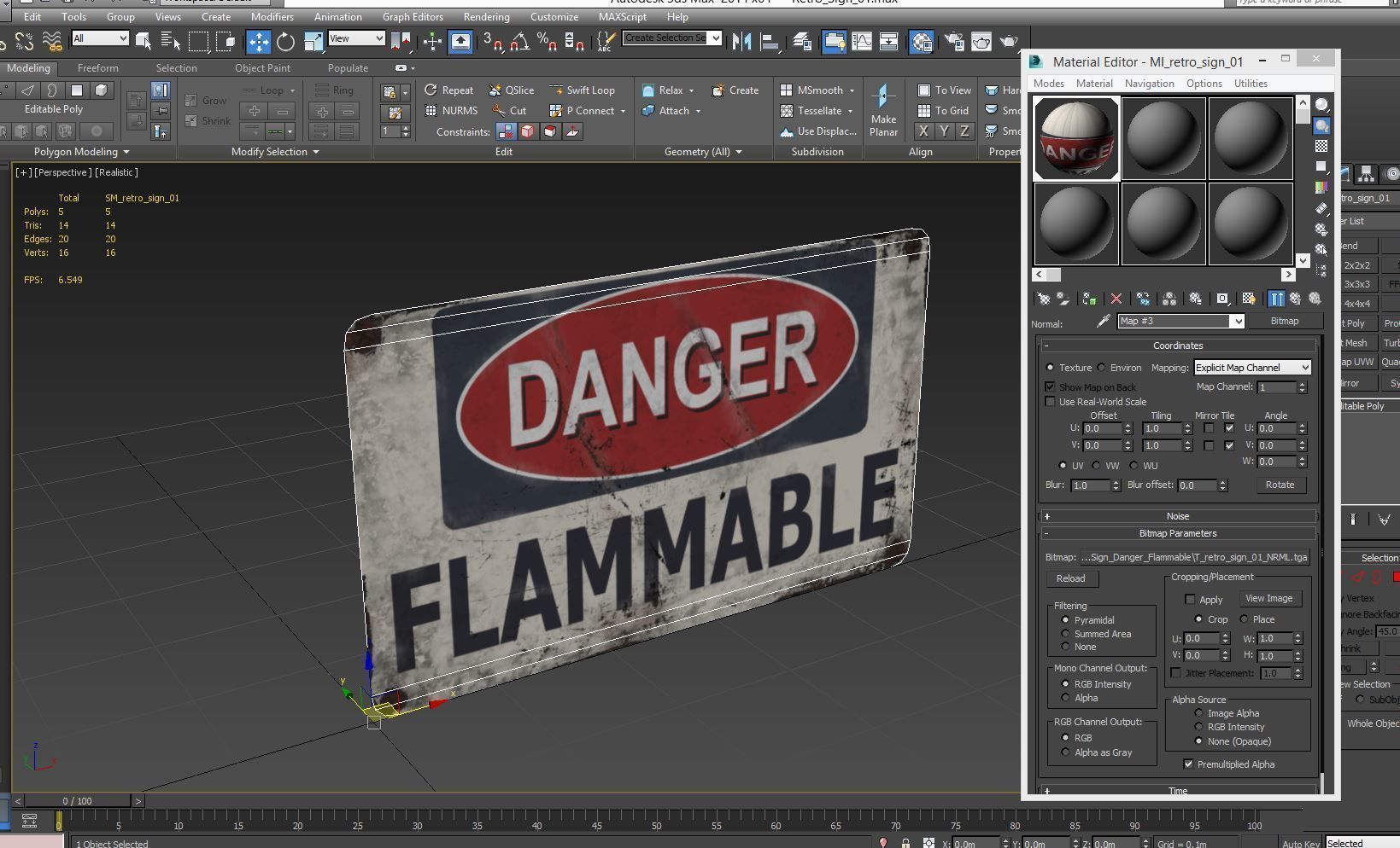 Sign Danger Flammable Game Ready PBR Textures 3D model Low-poly 3D model_7