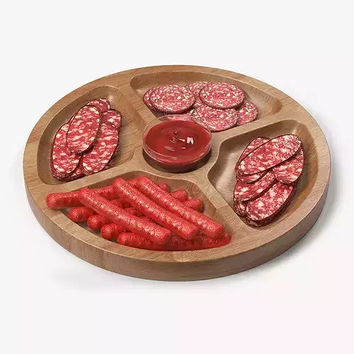 Snack Serving Tray Meat 3D model