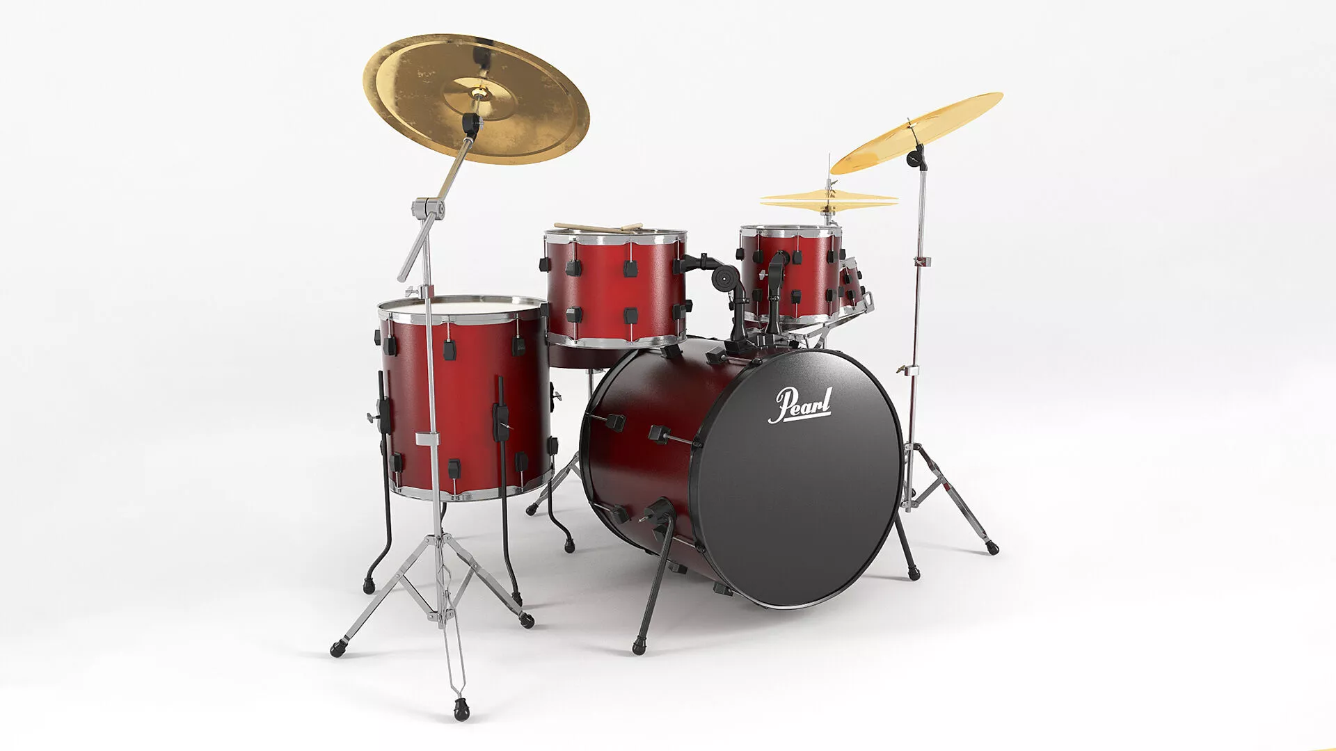 Acoustic Drums Pearl 3D model