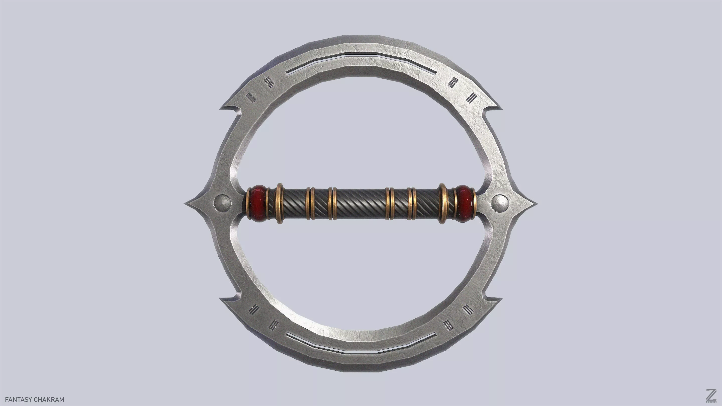 Fantasy chakram Low-poly 3D model