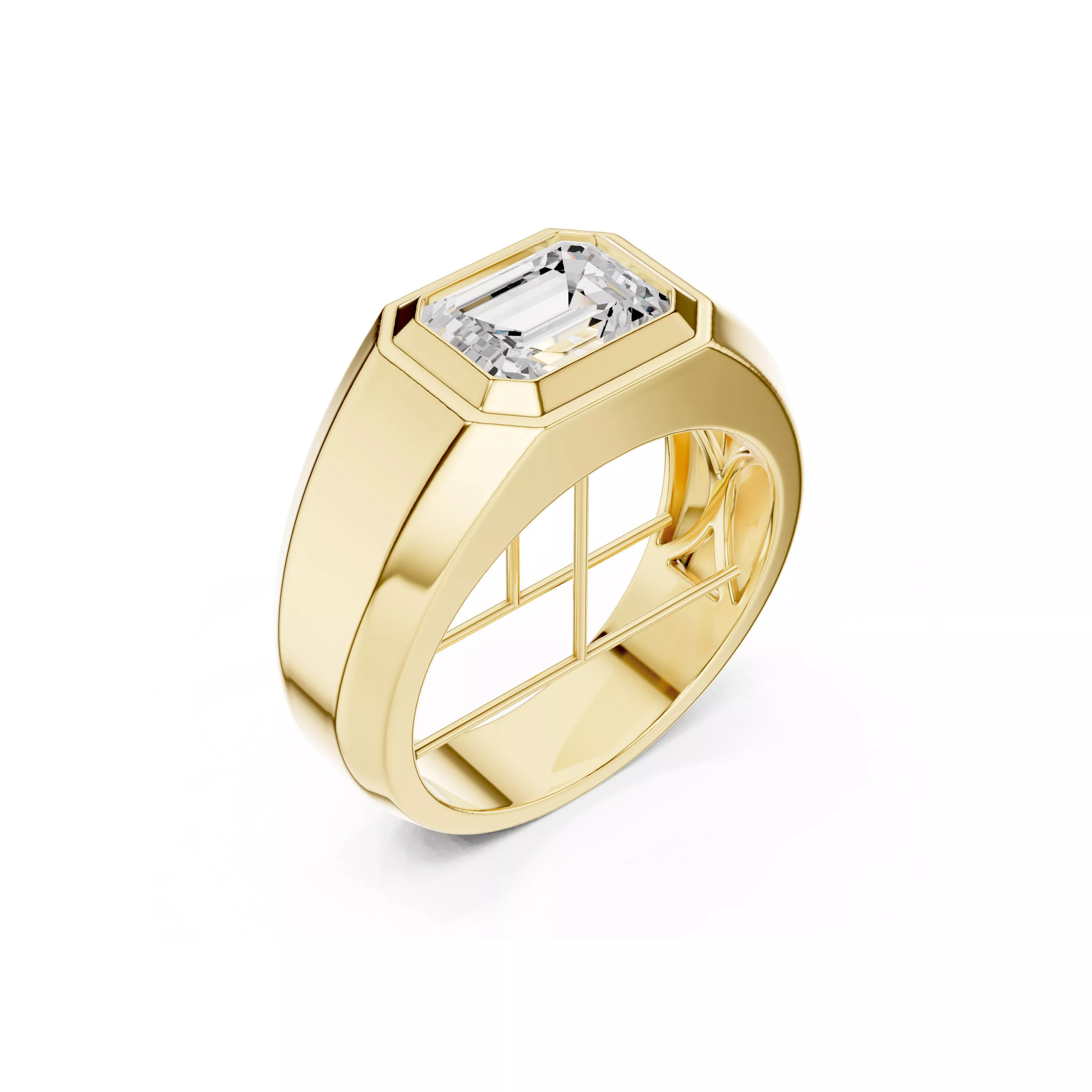 Premium Diamond Band Gold Wedding Ring CAD-0015 3D print model