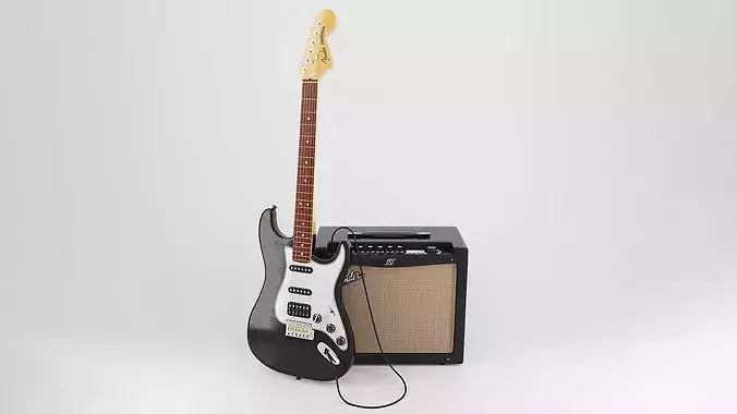 Electric Guitar With Amplifier
