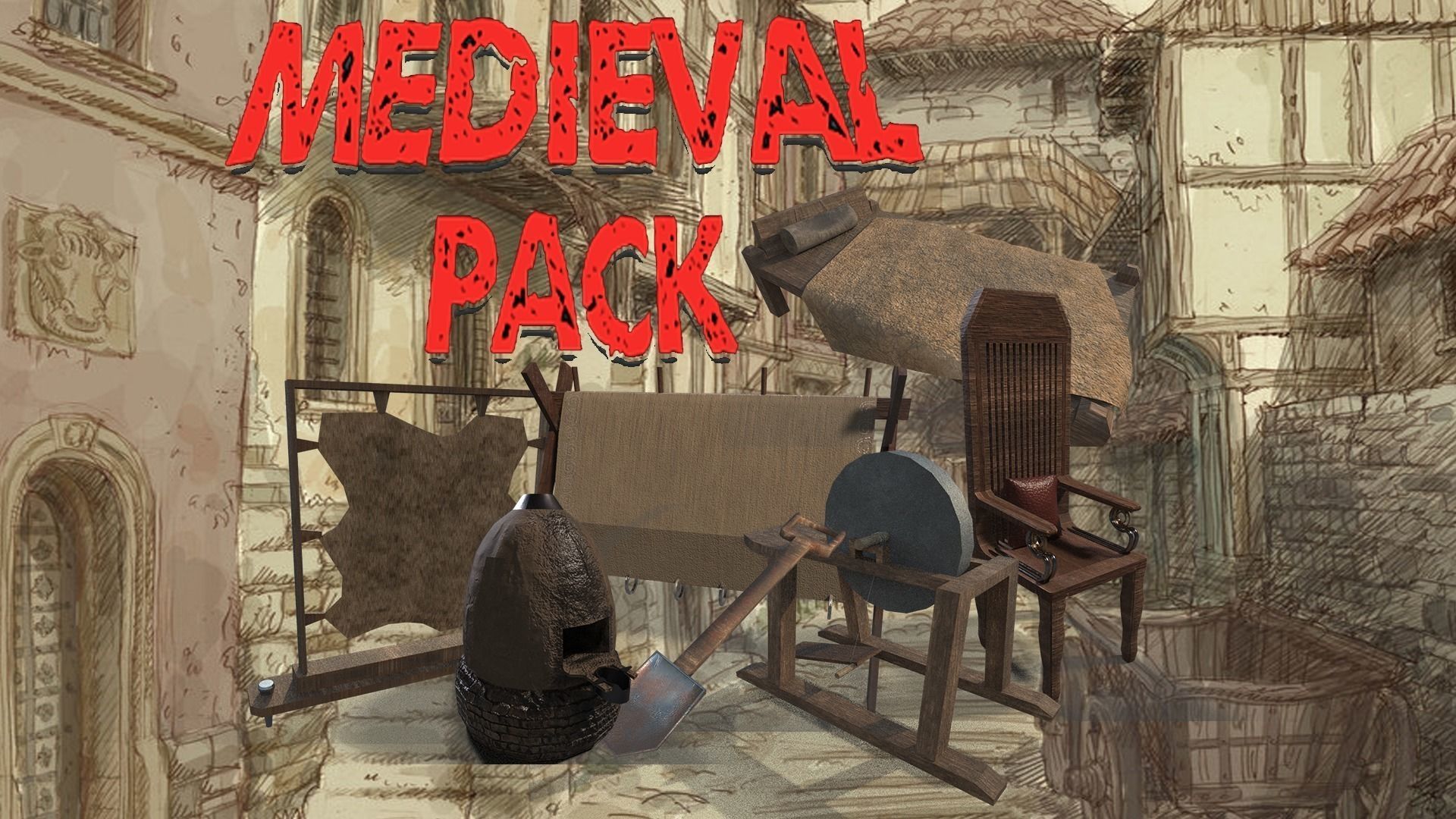 Medieval Pack Low-poly 3D model_0