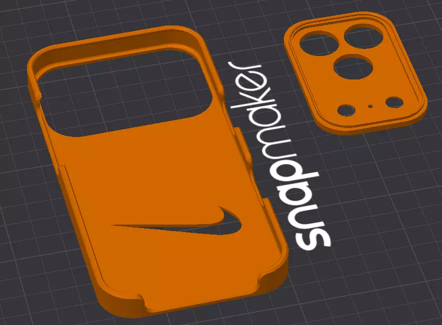 phone case iphone 17 pro nike with camera portaction 3D print model