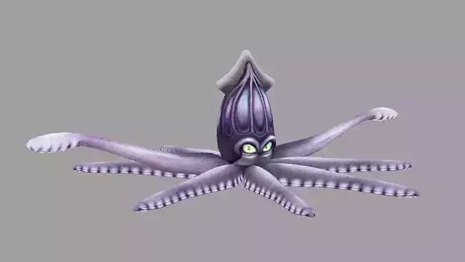 model cuttle octopus with eyes