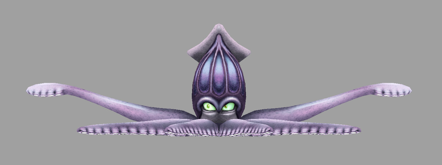 model cuttle octopus with eyes Low-poly 3D model_1