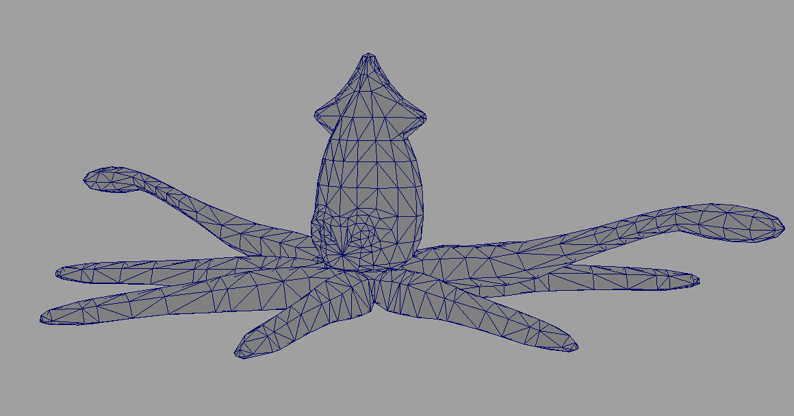 model cuttle octopus with eyes Low-poly 3D model_5