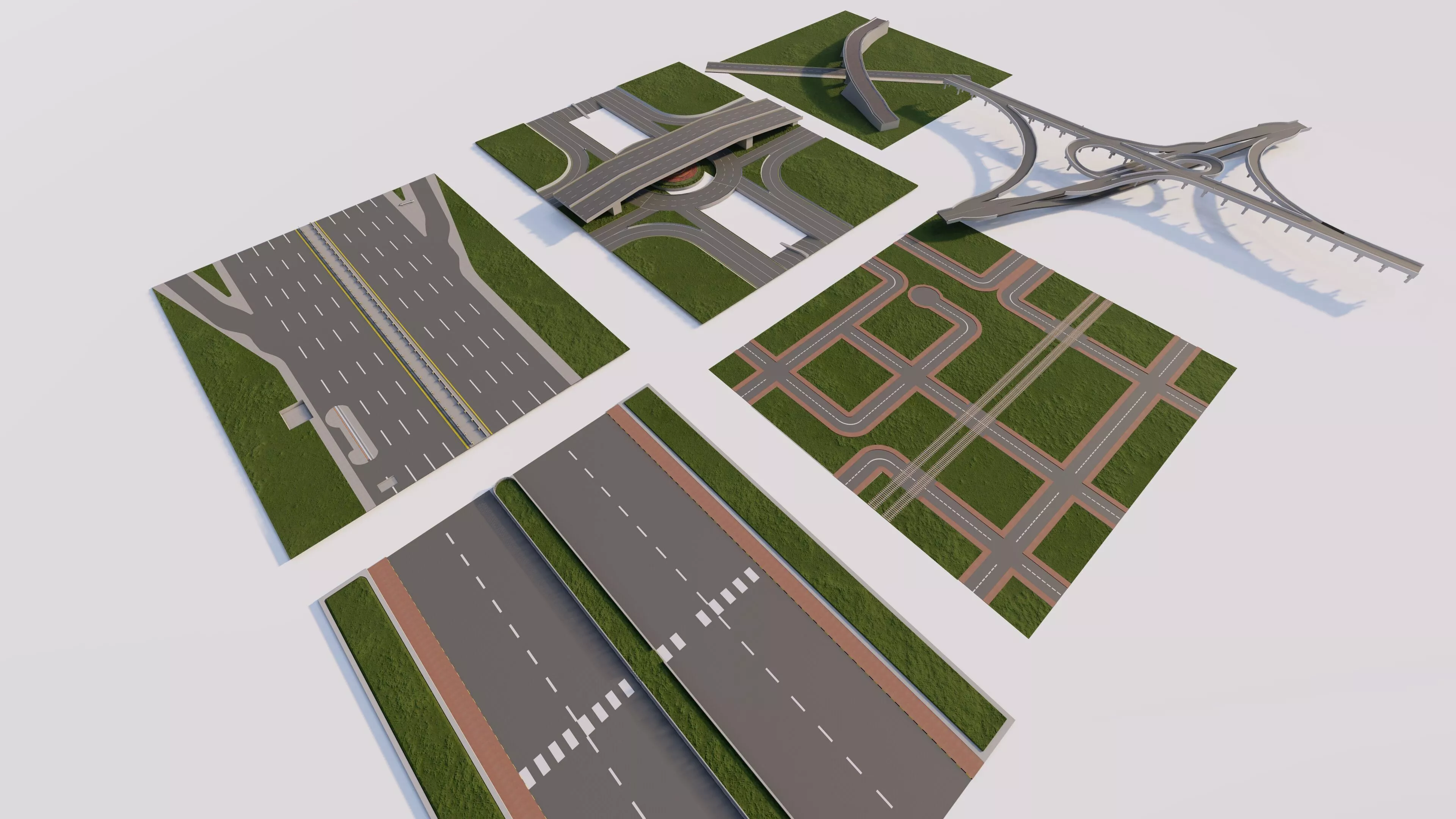 Road Pack - Extended-City Roads 3D model
