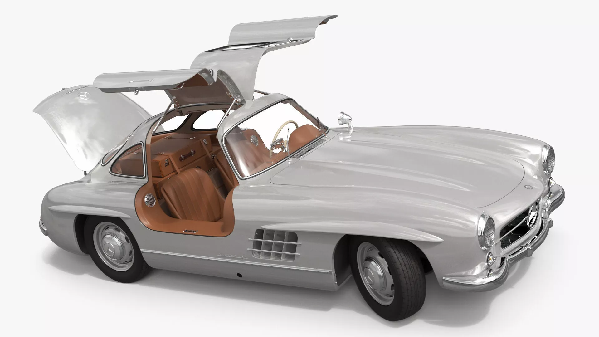 1955 Mercedes Benz 300SL Gullwing Rigged 3D model
