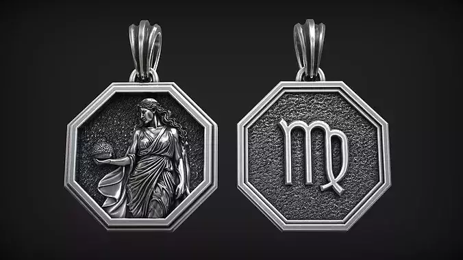 Virgo Zodiac Sign Maiden Horoscope Astrology Pendant