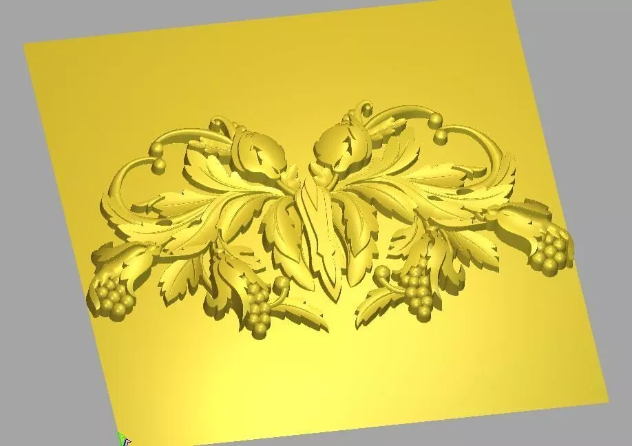 Luxury Grape Vine Ornament Relief CNC Design STL 3D model