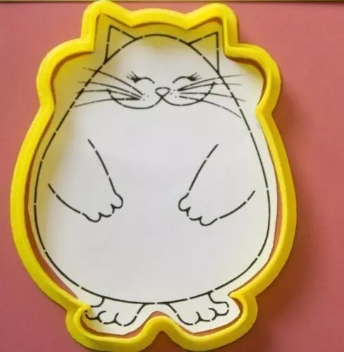 Cat happy cookie cutter for professional Free 3D print model